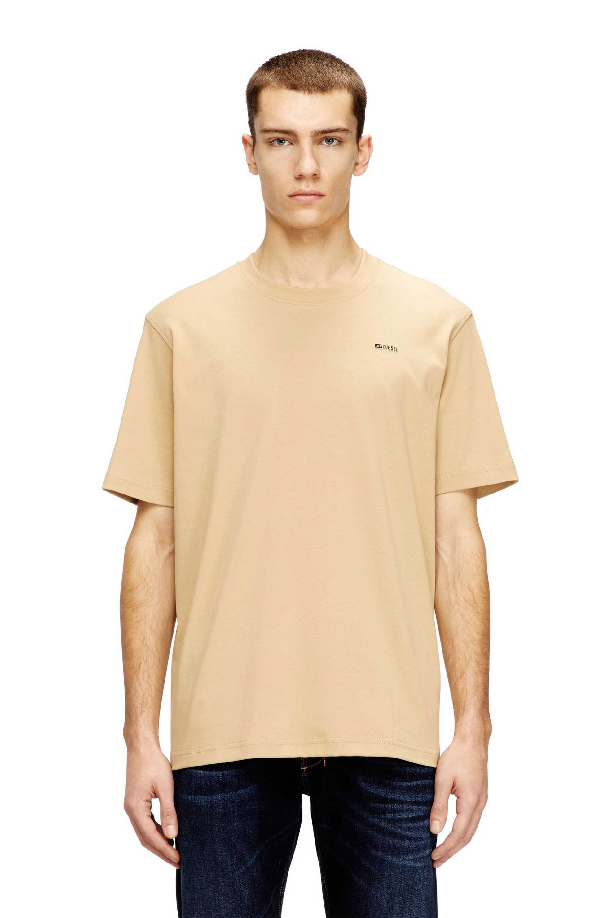 Diesel ανδρικό T-shirt με λογότυπο Regular Fit "T-Adjust-Met" - S26A196460AIJU Μπεζ