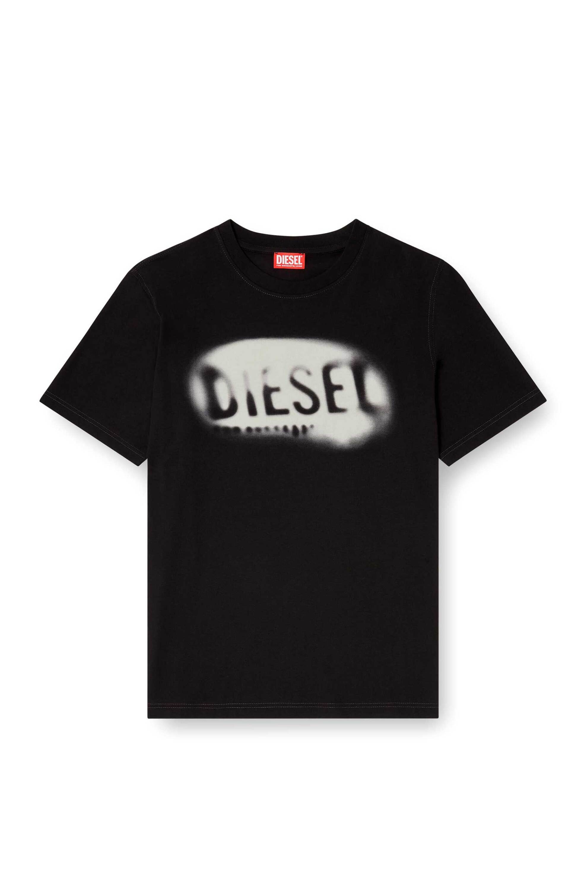 Diesel Ανδρικό T-Shirt με Λογότυπο Regular Fit T-Adjust-V2 - S26A199710Qiam Μαύρο
