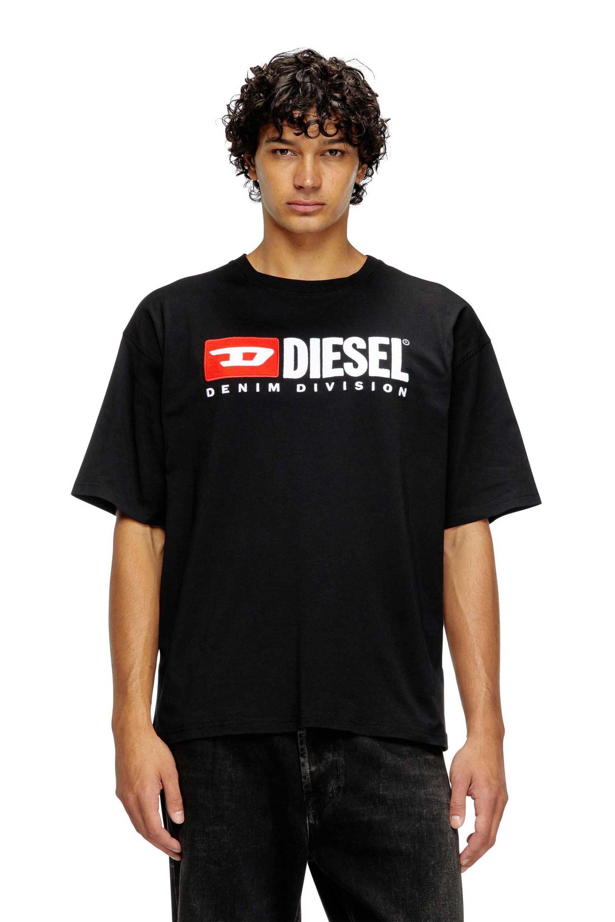 Diesel ανδρικό T-shirt με λογότυπο Relaxed Fit "T-Boxt-Div" - S26A149430GRAI Μαύρο