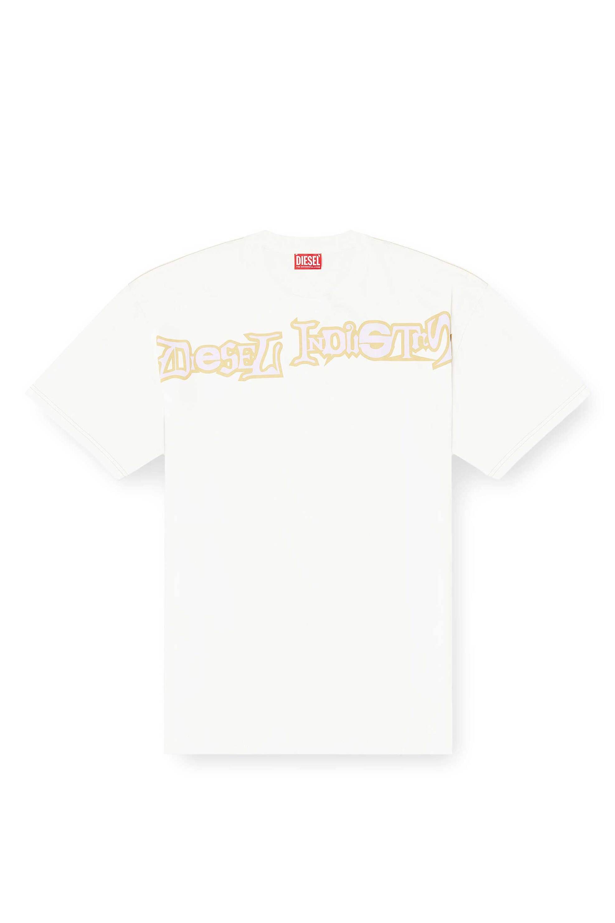 Diesel Ανδρικό T-Shirt με Lettering Relaxed Fit T-Boxt-V3 - S26A199830Qiam Λευκό
