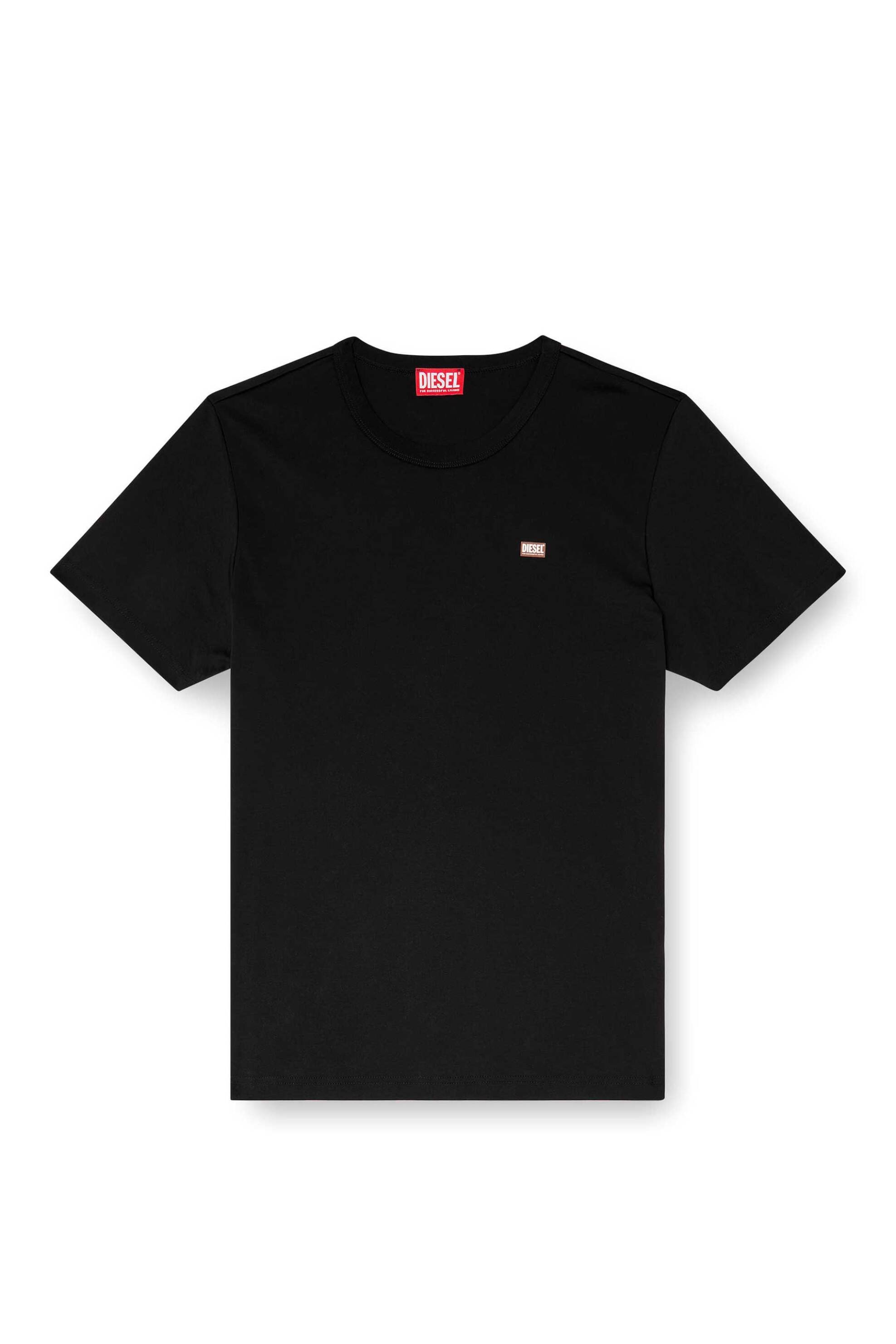 Diesel Ανδρικό T-Shirt με Λογότυπο Regular Fit - W26A148190Pjbg Μαύρο