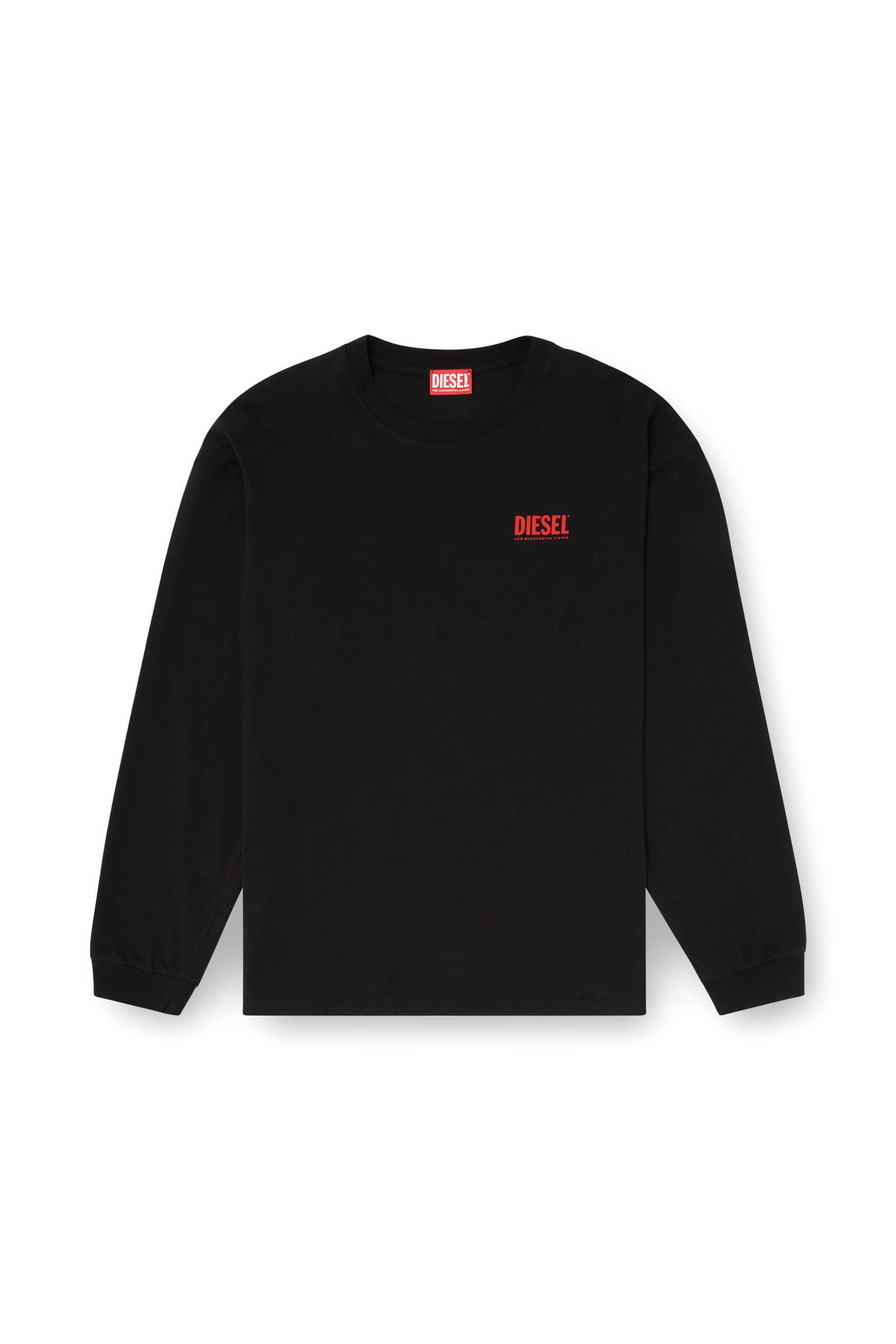 Diesel Ανδρική Μακρυμάνικη Μπλούζα με Λογότυπο Relaxed Fit - W26A200370Epca Μαύρο