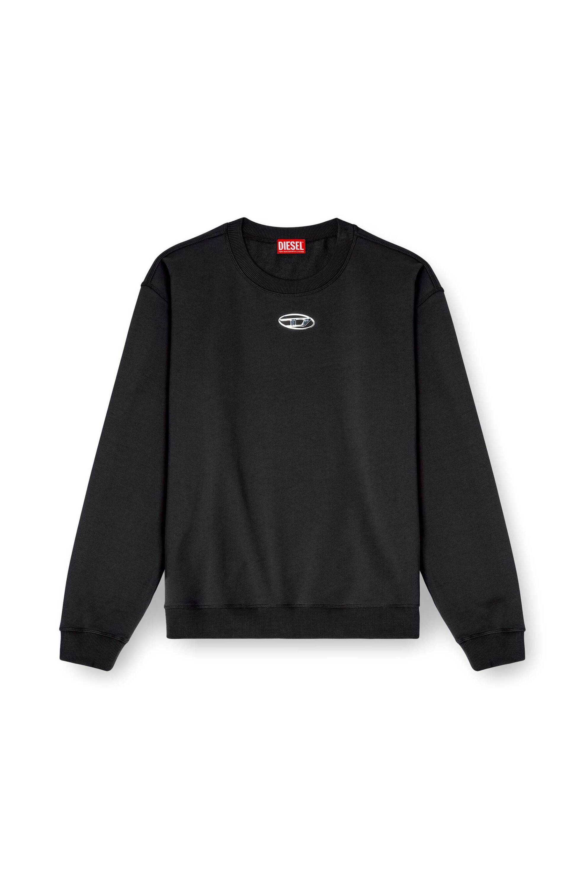 Diesel Ανδρική Μπλούζα Φούτερ με Oval D Logo Regular Fit - W26A204460Bkbw Μαύρο