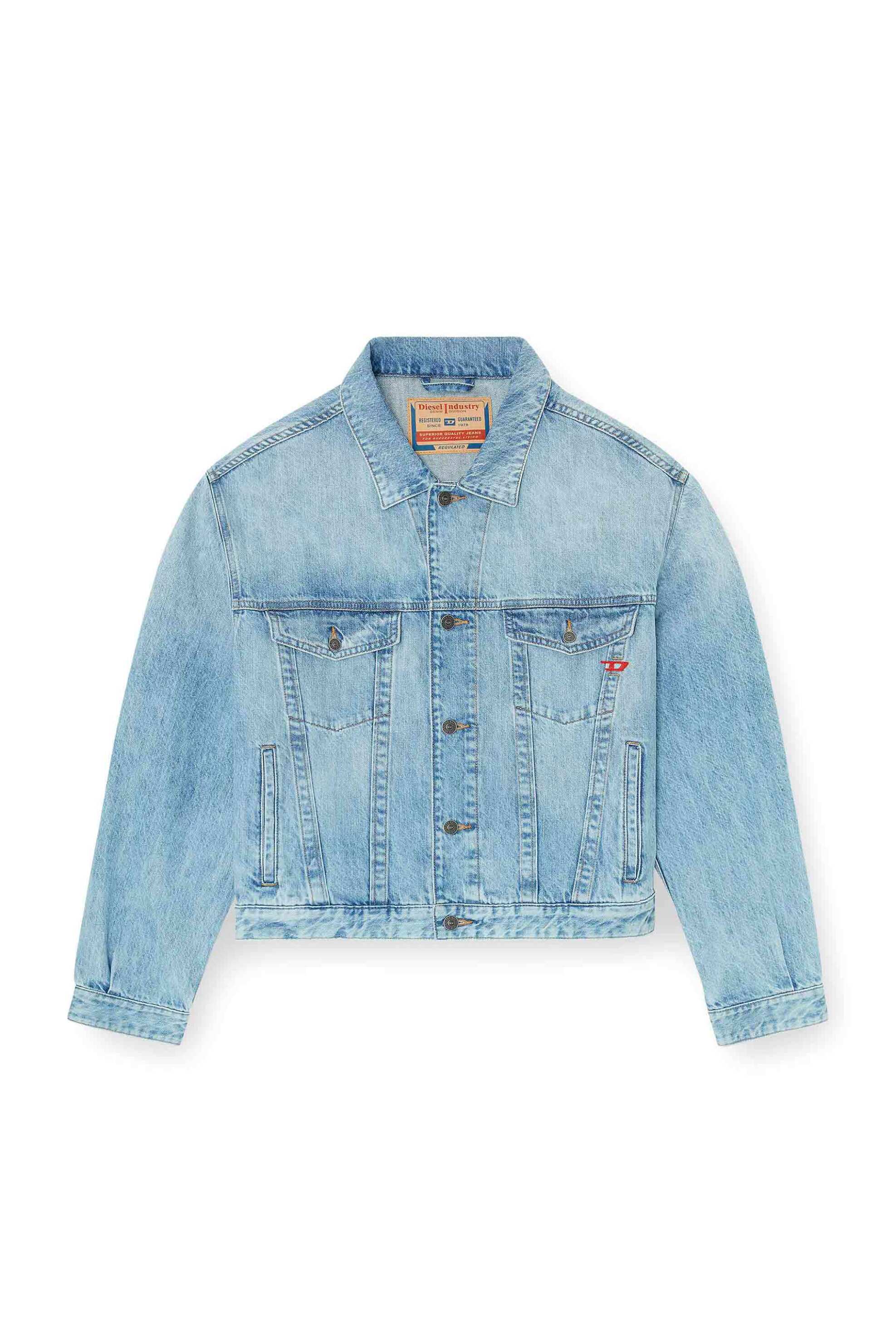 Diesel Ανδρικό Denim Jacket με Κεντημένο Monogram Regular Fit - W26A216800Irac Blue Ανοιχτό