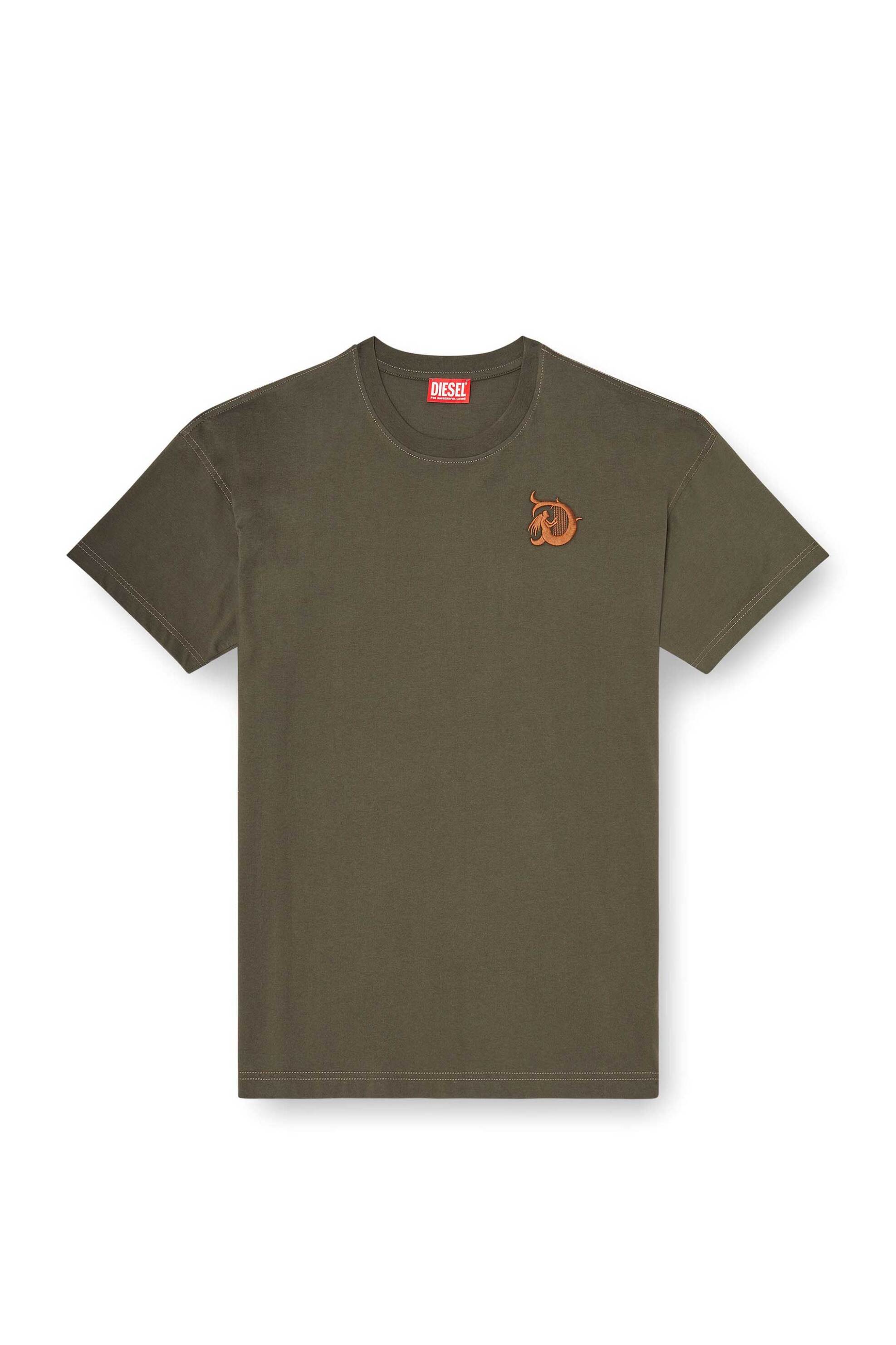 Diesel Ανδρικό T-Shirt με Print Relaxed Fit - W26A230150Qiam Χακί