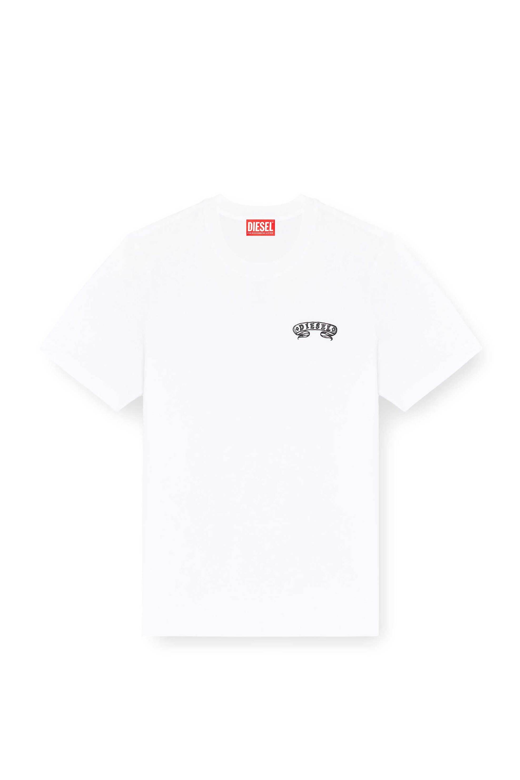Diesel Ανδρικό T-Shirt με Print Regular Fit - W26A251250Qiam Λευκό