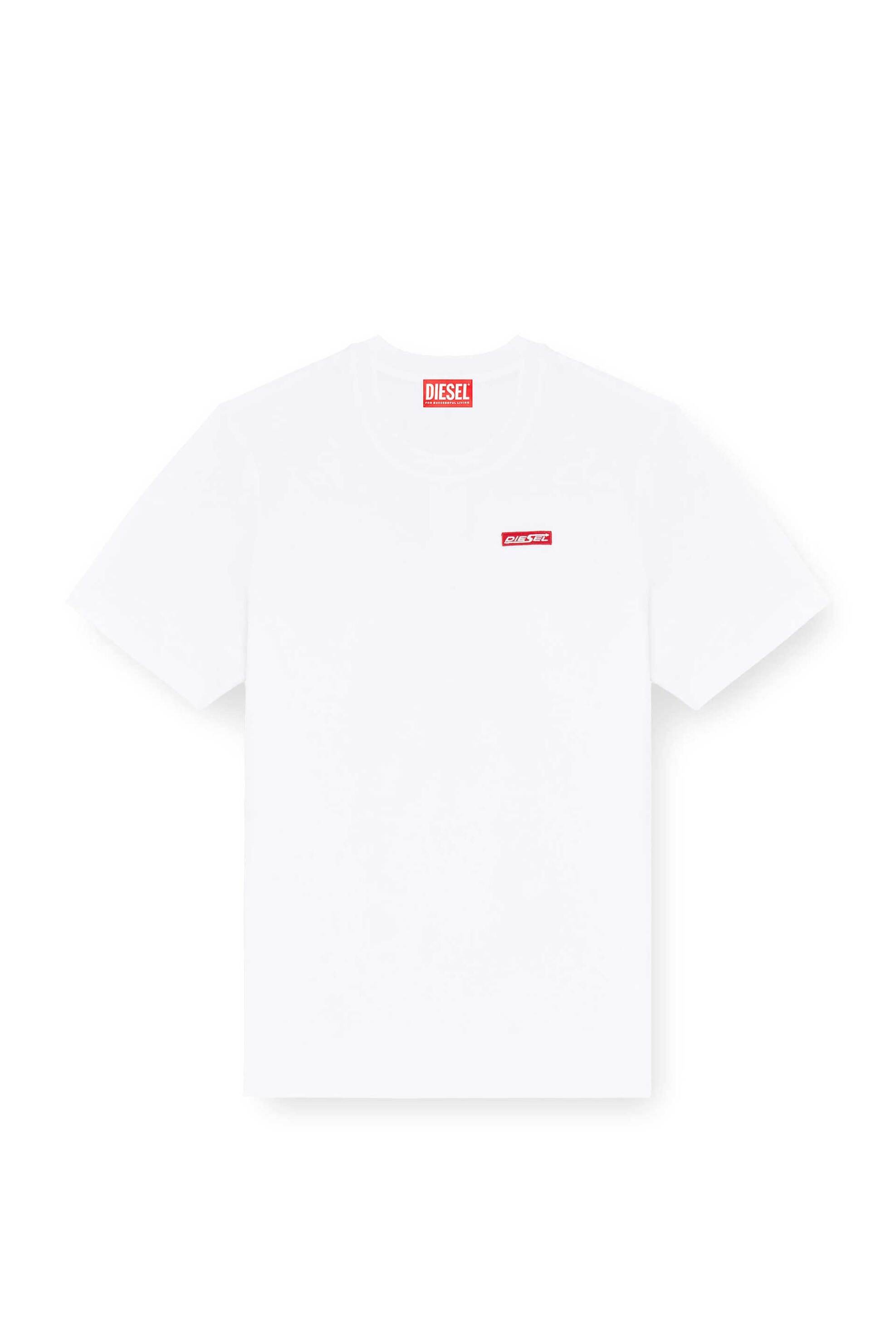 Diesel Ανδρικό T-Shirt με Λογότυπο Regular Fit - W26A251300Qiam Λευκό
