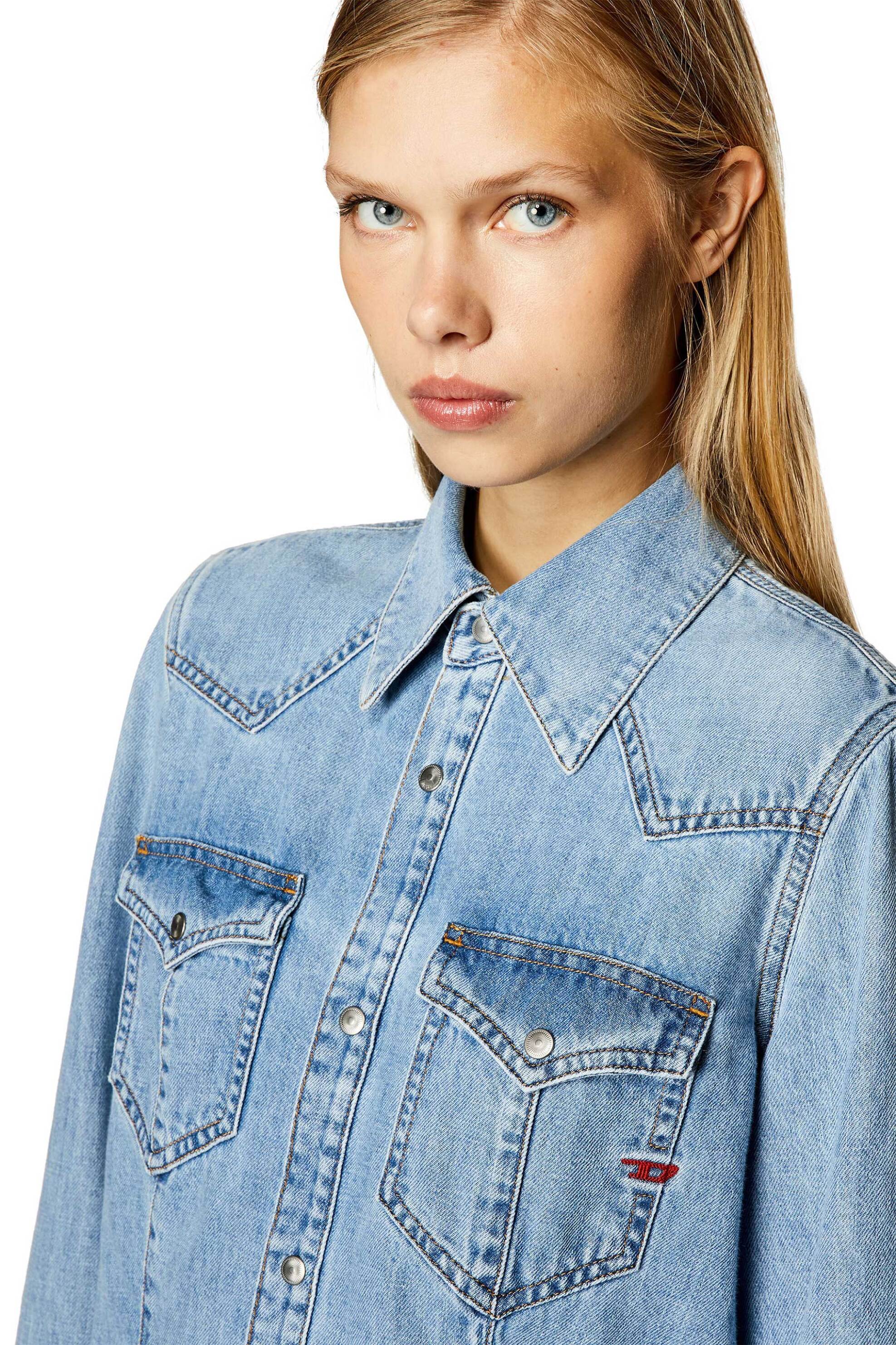 DIESEL Diesel γυναικείο denim πουκάμισο Straight Fit "De-Waves" - S24A09966068KC Denim Blue Ανοιχτό - 2