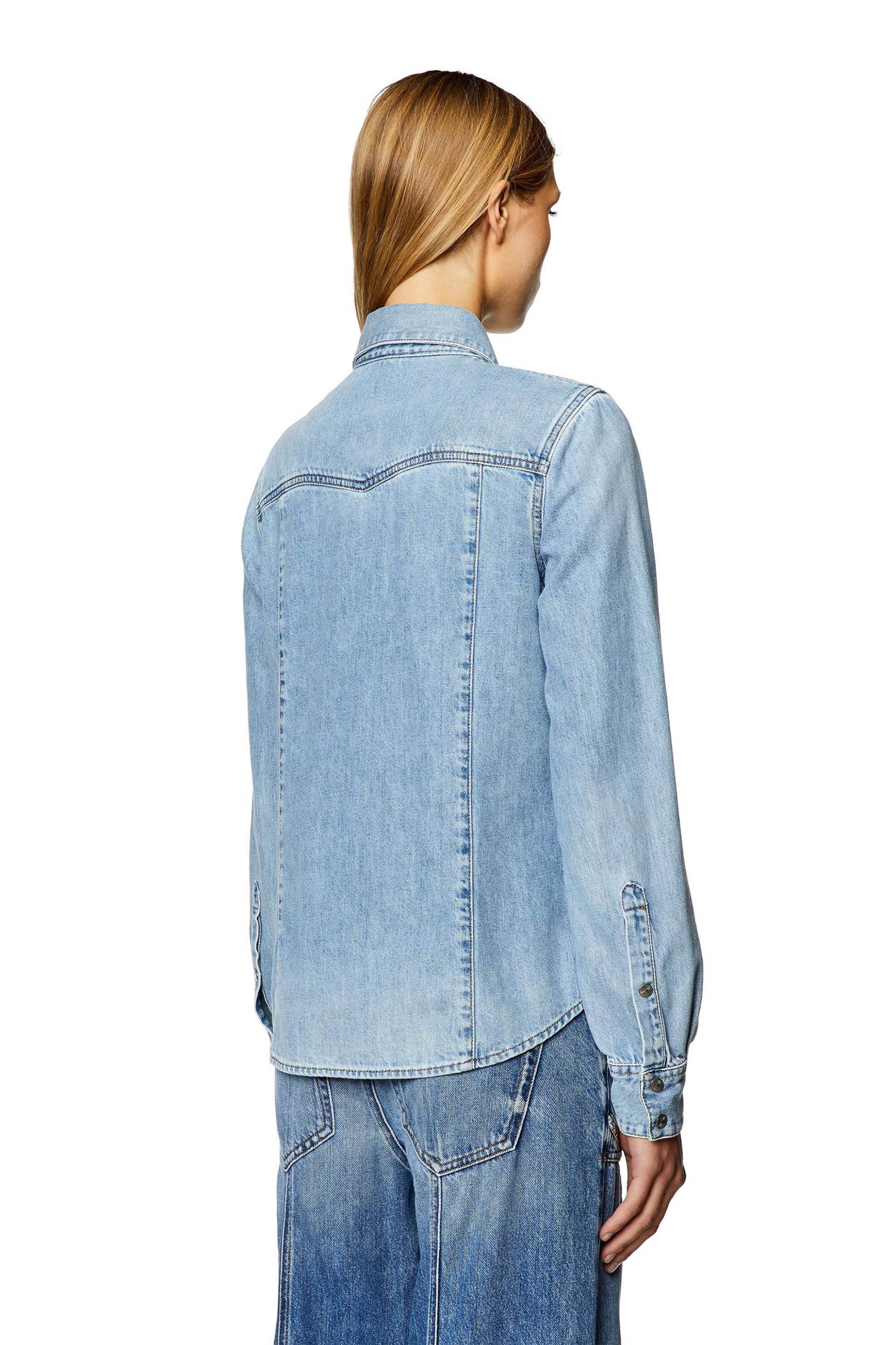 DIESEL Diesel γυναικείο denim πουκάμισο Straight Fit "De-Waves" - S24A09966068KC Denim Blue Ανοιχτό - 4