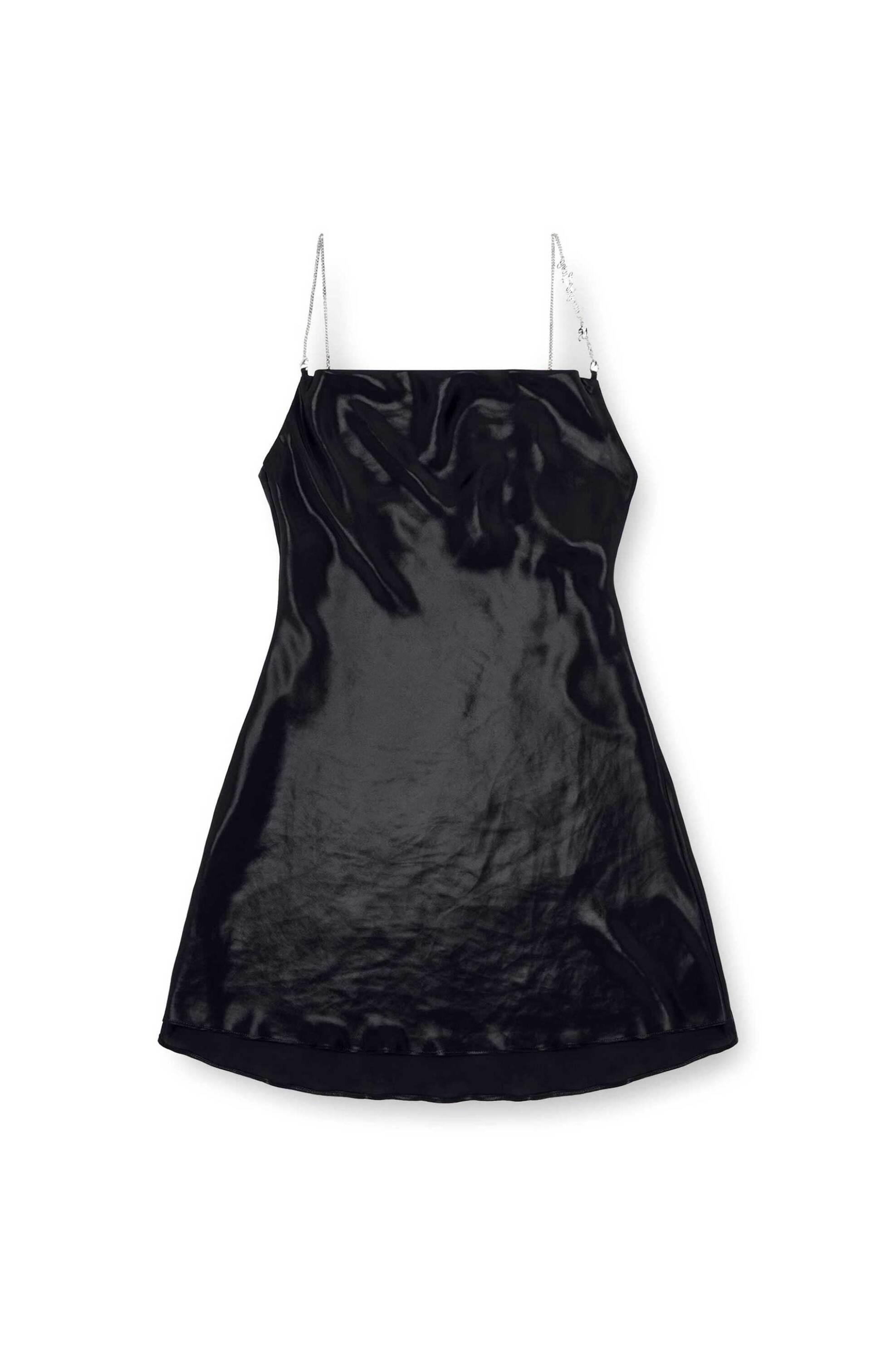 Diesel Γυναικείο Mini Φόρεμα Αμάνικο Γυαλιστερό Regular Fit D-Misty - W24A143850Qjar Μαύρο