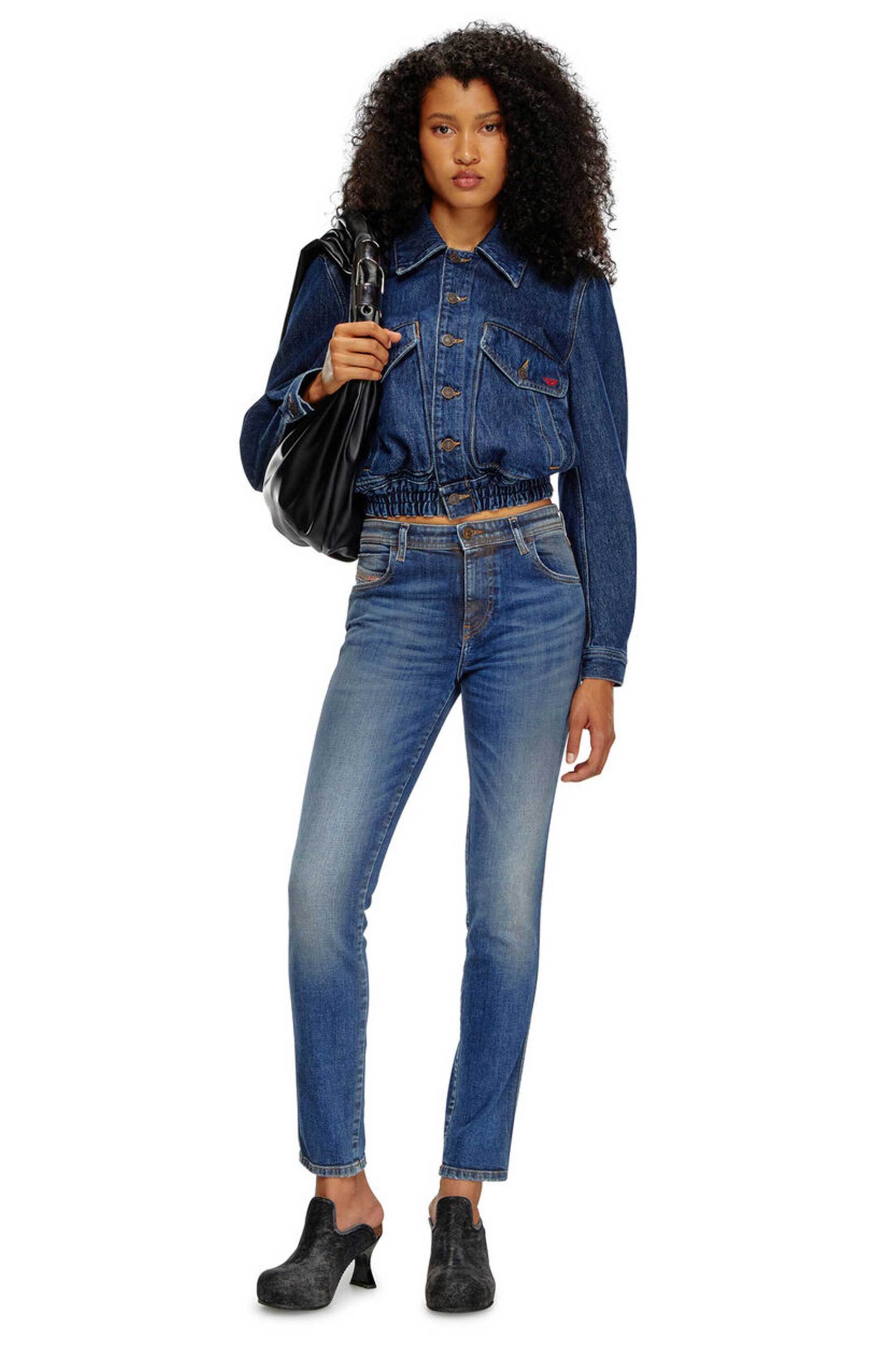 DIESEL Diesel γυναικείο τζιν παντελόνι πεντάτσεπο με logo patch Skinny Fit ''Babhila 09j32'' - W24A0360409J32 Μπλε