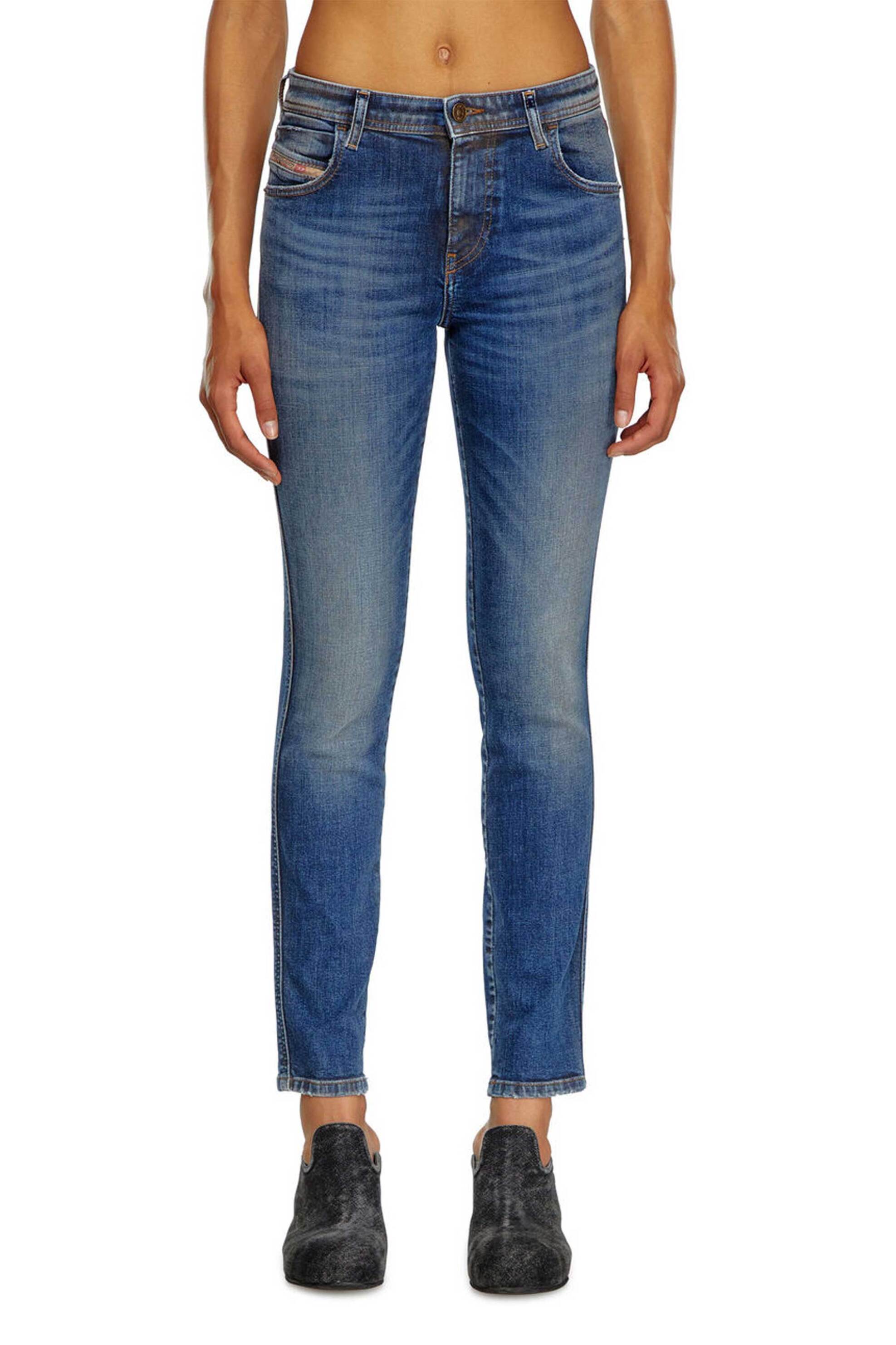 Diesel γυναικείο τζιν παντελόνι πεντάτσεπο με logo patch Skinny Fit ''Babhila 09j32'' - W24A0360409J32 Μπλε φωτογραφία