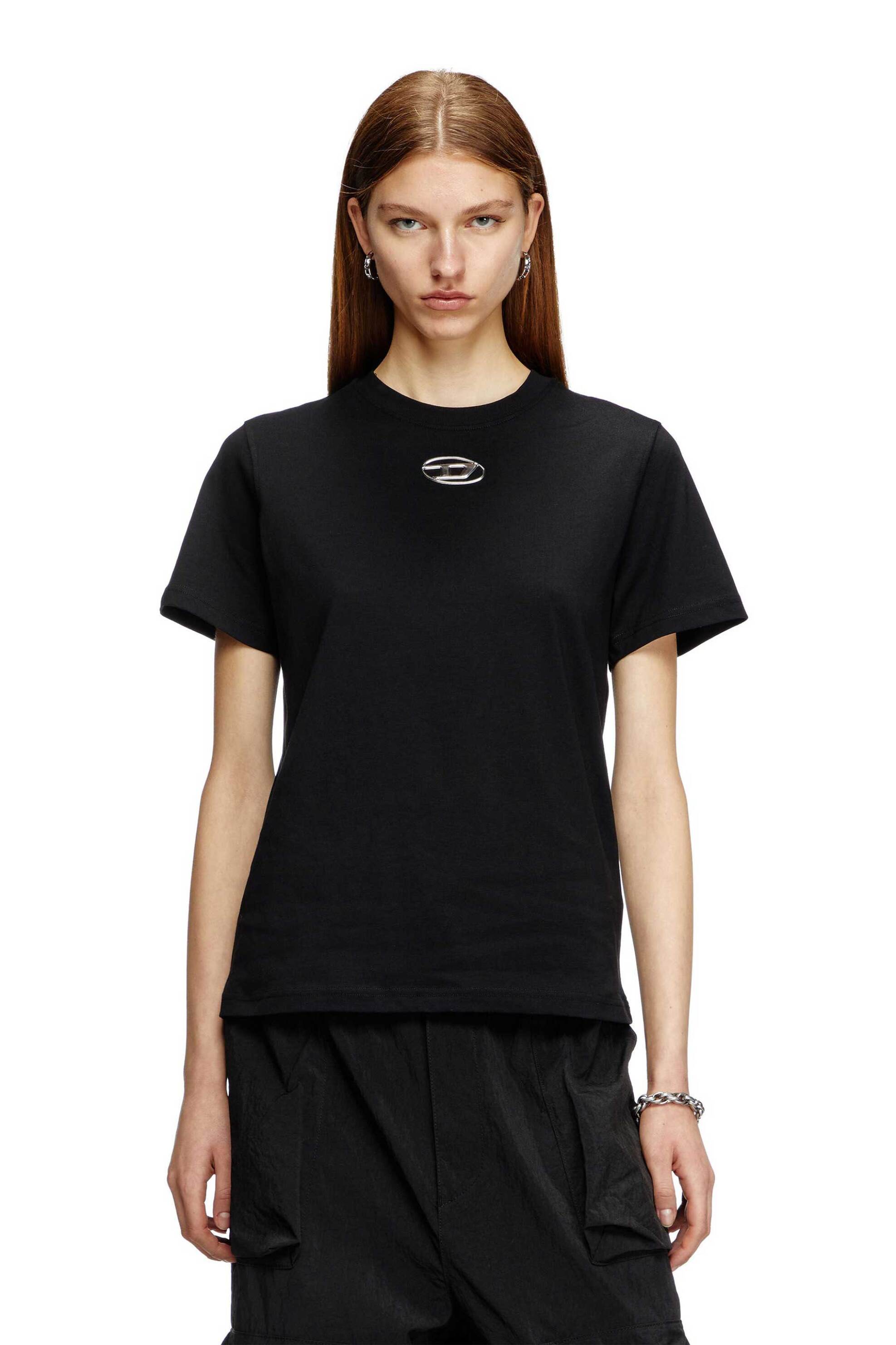 Diesel Diesel γυναικείο T-shirt με λογότυπο ''T-Regs-0d-Q1'' - S25A168410CLBR Μαύρο 2025