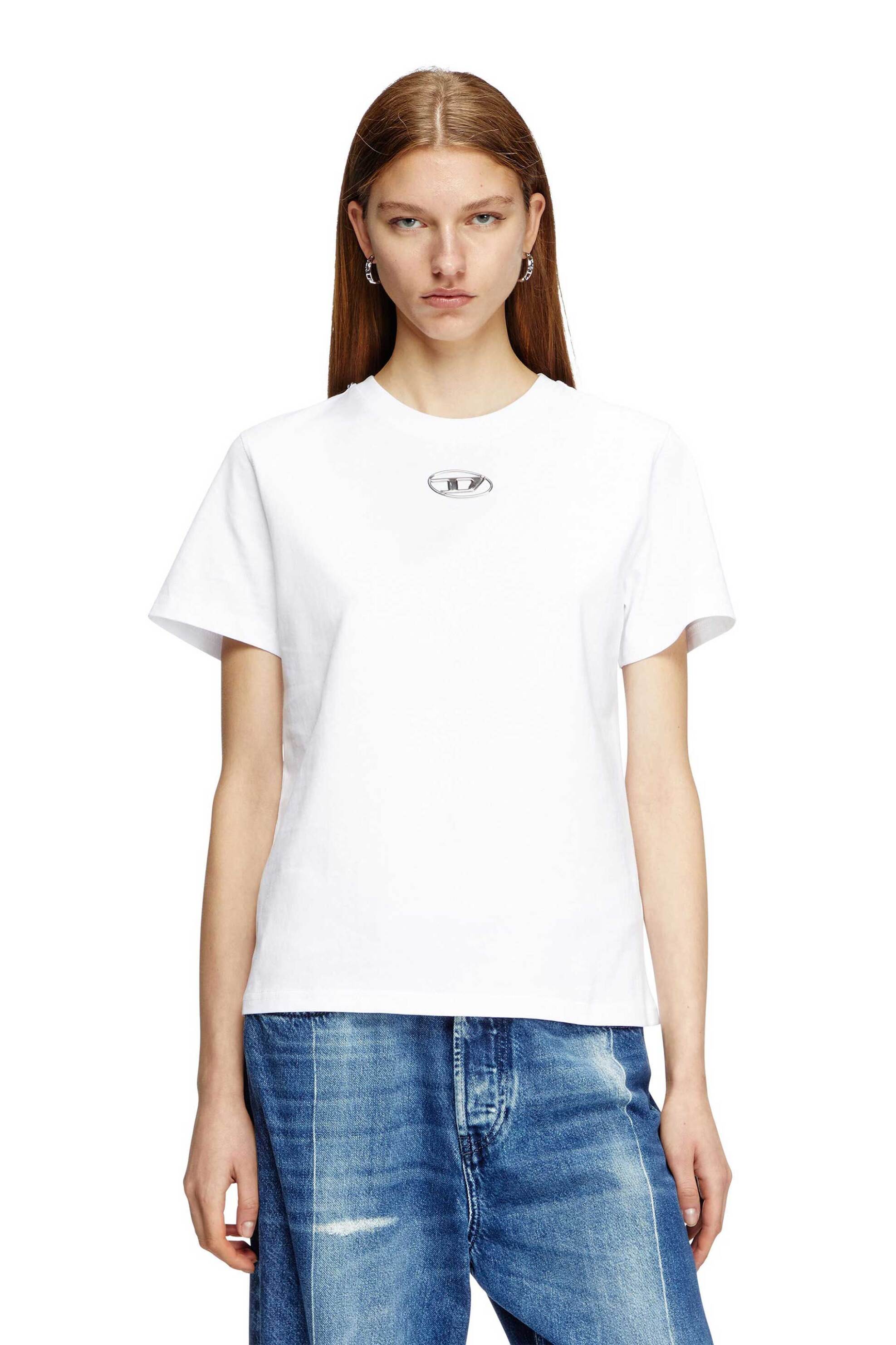 Diesel Diesel γυναικείο T-shirt με λογότυπο ''T-Regs-0d-Q1'' - S25A168410CLBR Λευκό 2025