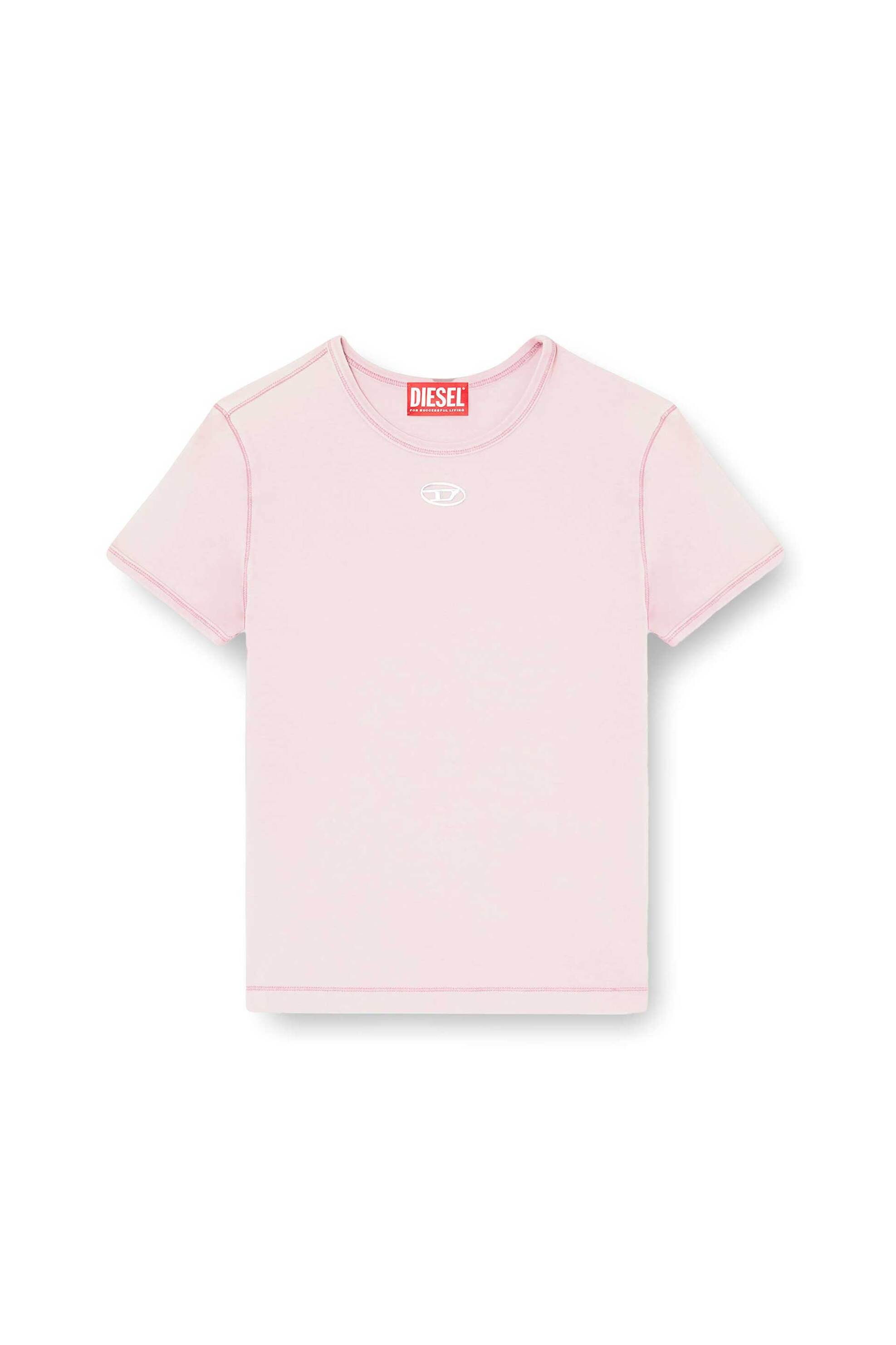 Diesel Γυναικείο T-Shirt Slim Fit T-Uncutieslong-Οd - S26A199170Ahqh Ροζ