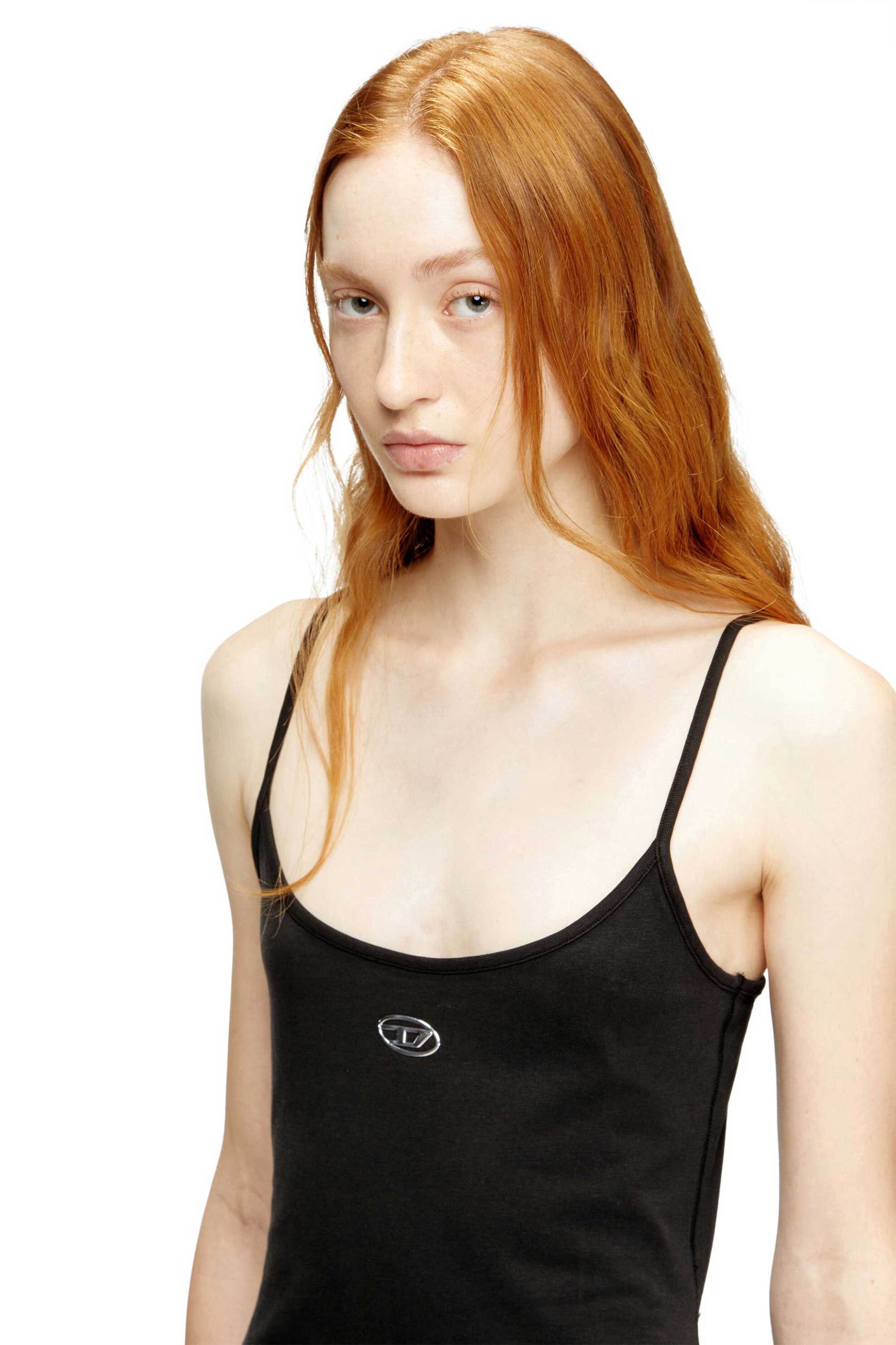 Diesel γυναικείο mini φόρεμα αμάνικο με λογότυπο Regular Fit 