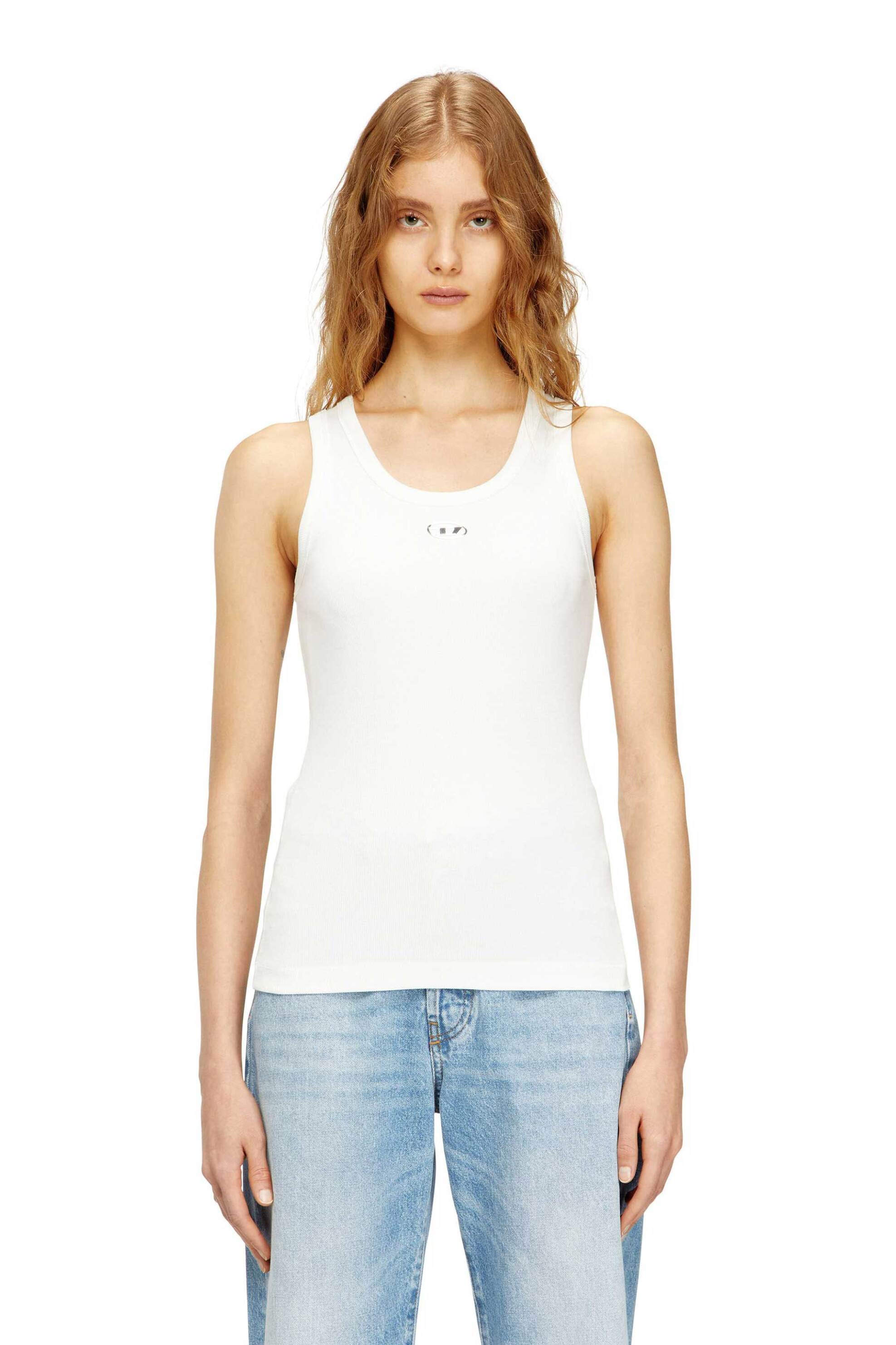 DIESEL Diesel γυναικείο αμάνικο τοπ Slim Fit "T-Αnki-Οd" - S26A199080JMBA Λευκό - 2