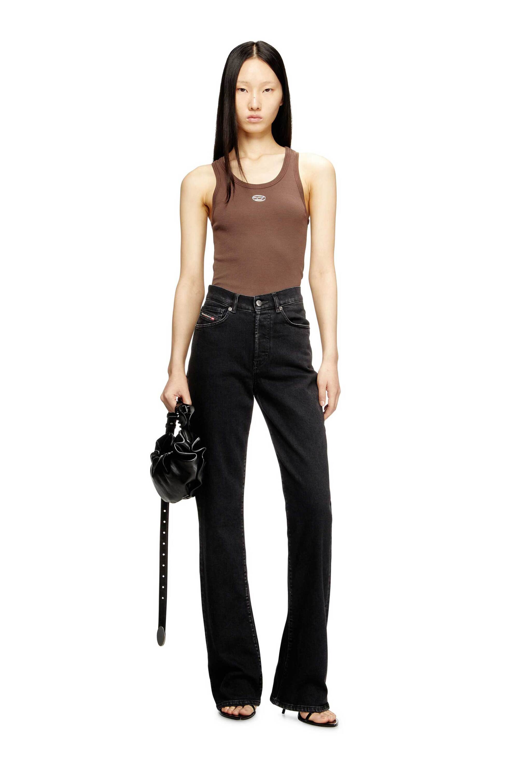 DIESEL Diesel γυναικείο αμάνικο τοπ Slim Fit "T-Αnki-Οd" - S26A199080JMBA Καφέ - 2