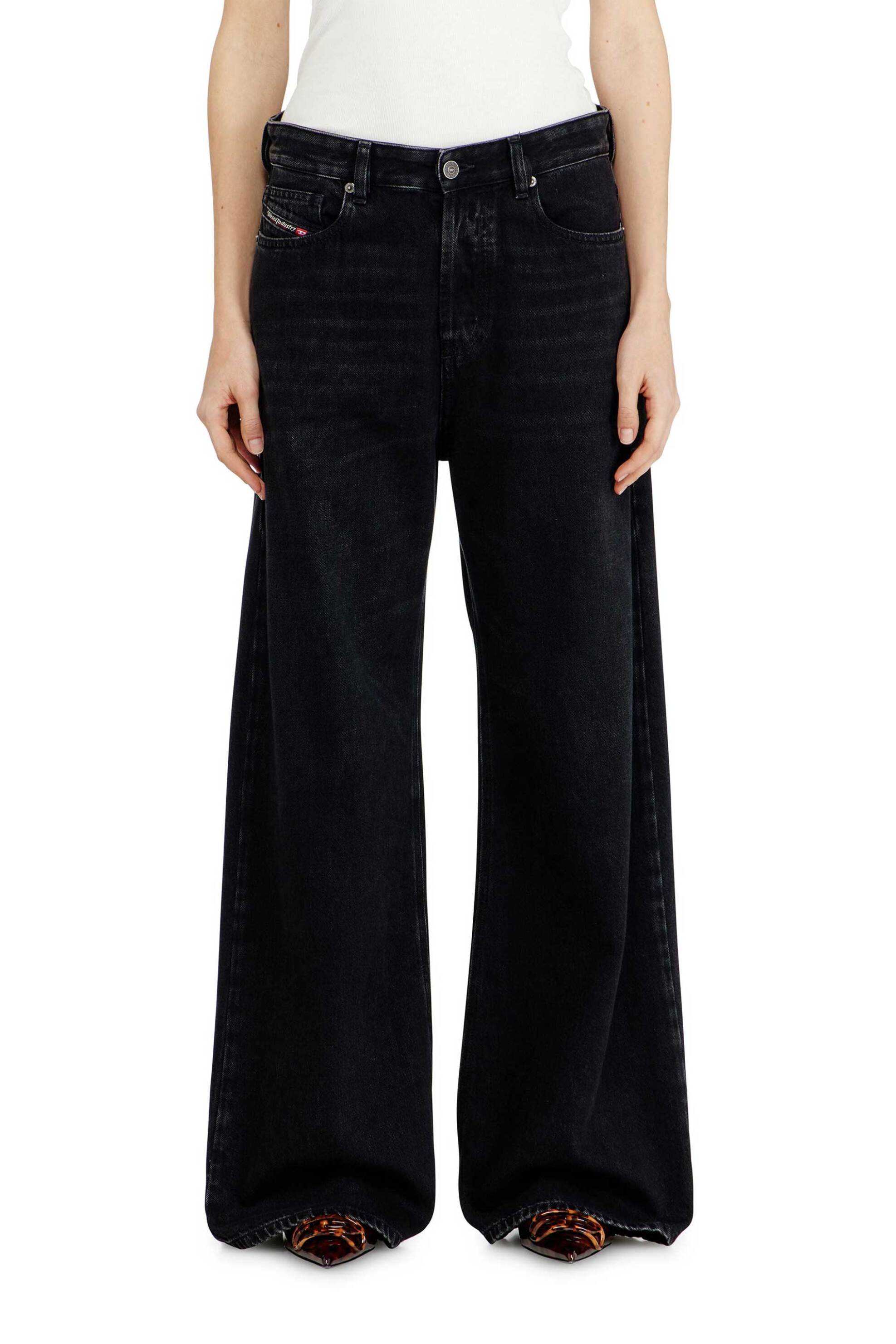 Diesel γυναικείο τζιν παντελόνι πεντάτσεπο Relaxed Fit Wide Leg - W26A0692509P09 Μαύρο