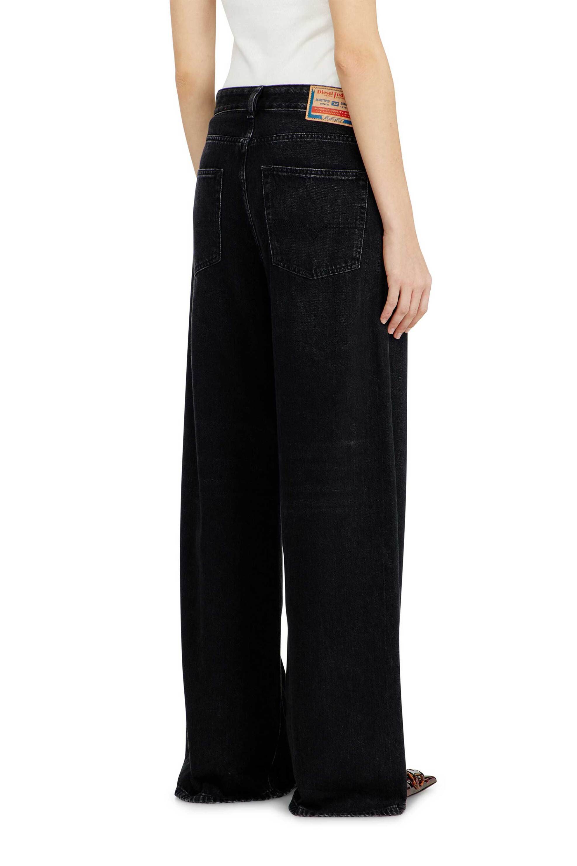 DIESEL Diesel γυναικείο τζιν παντελόνι πεντάτσεπο Relaxed Fit Wide Leg - W26A0692509P09 Μαύρο - 3