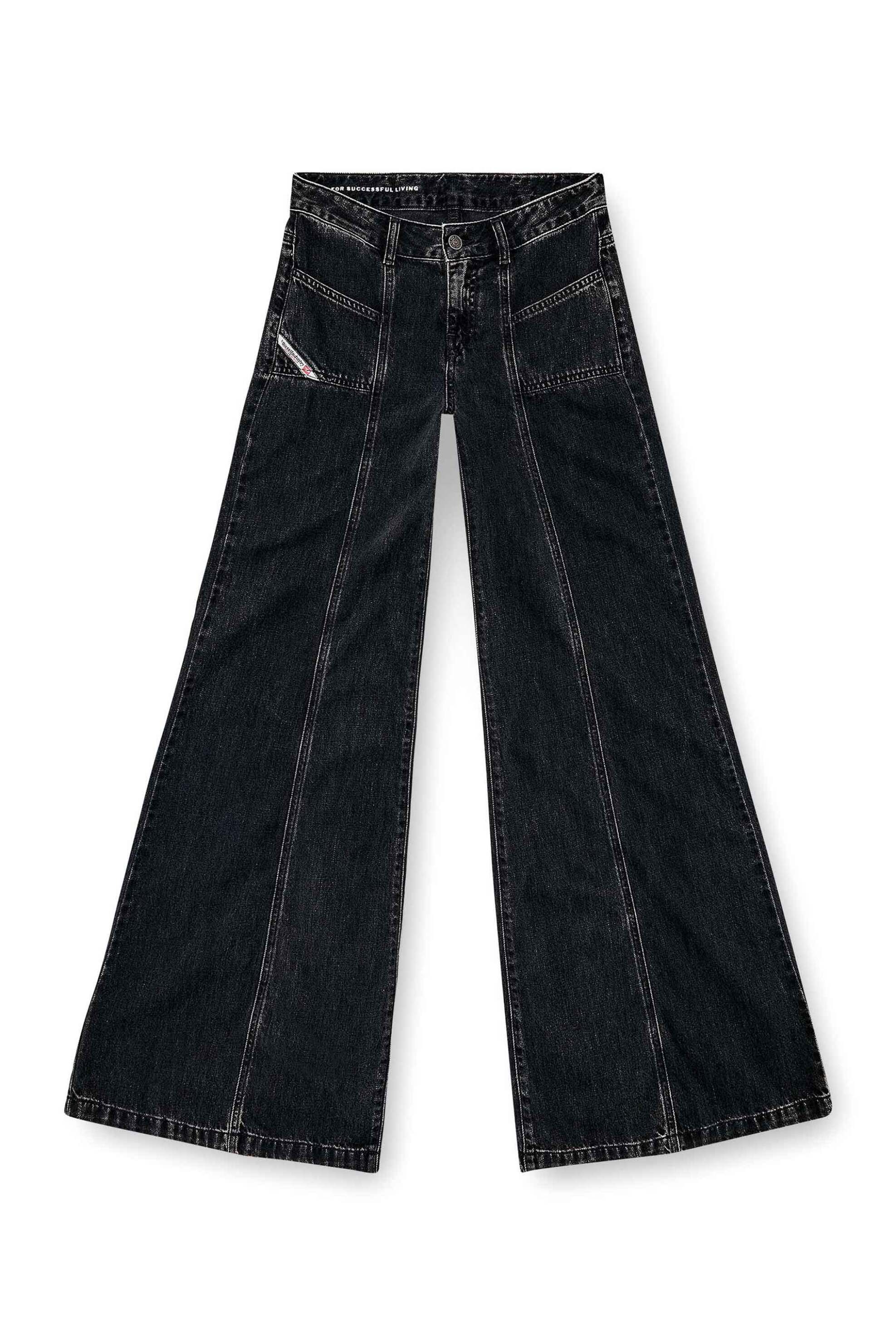 Diesel Γυναικείο Τζιν Παντελόνι Regular Flared Fit - W26A12808068Hn Μαύρο