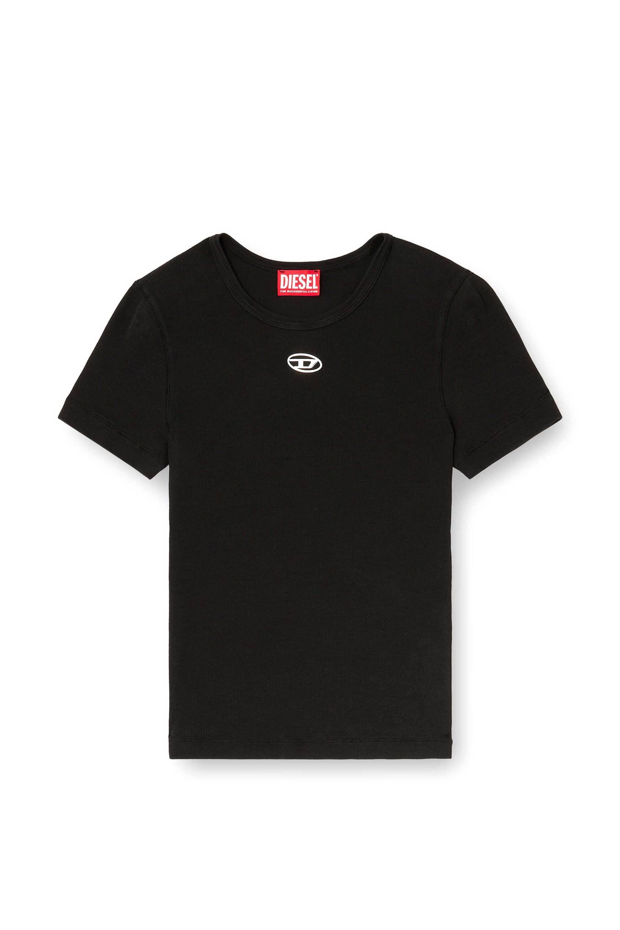 Diesel Γυναικείο T-Shirt με Oval D Logo Slim Fit - W26A199100Jmba Μαύρο