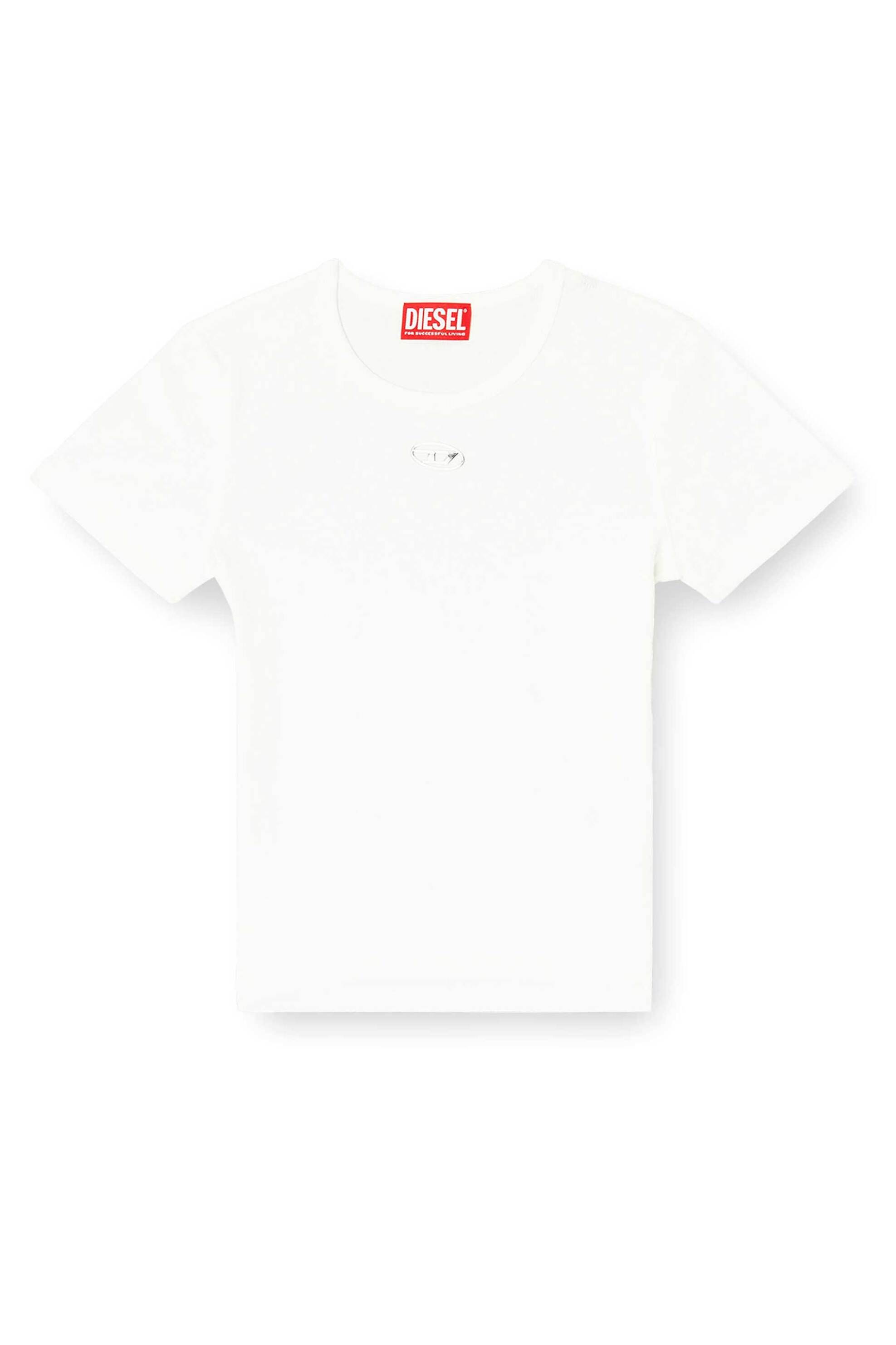 Diesel Γυναικείο T-Shirt με Oval D Logo Slim Fit - W26A199100Jmba Λευκό