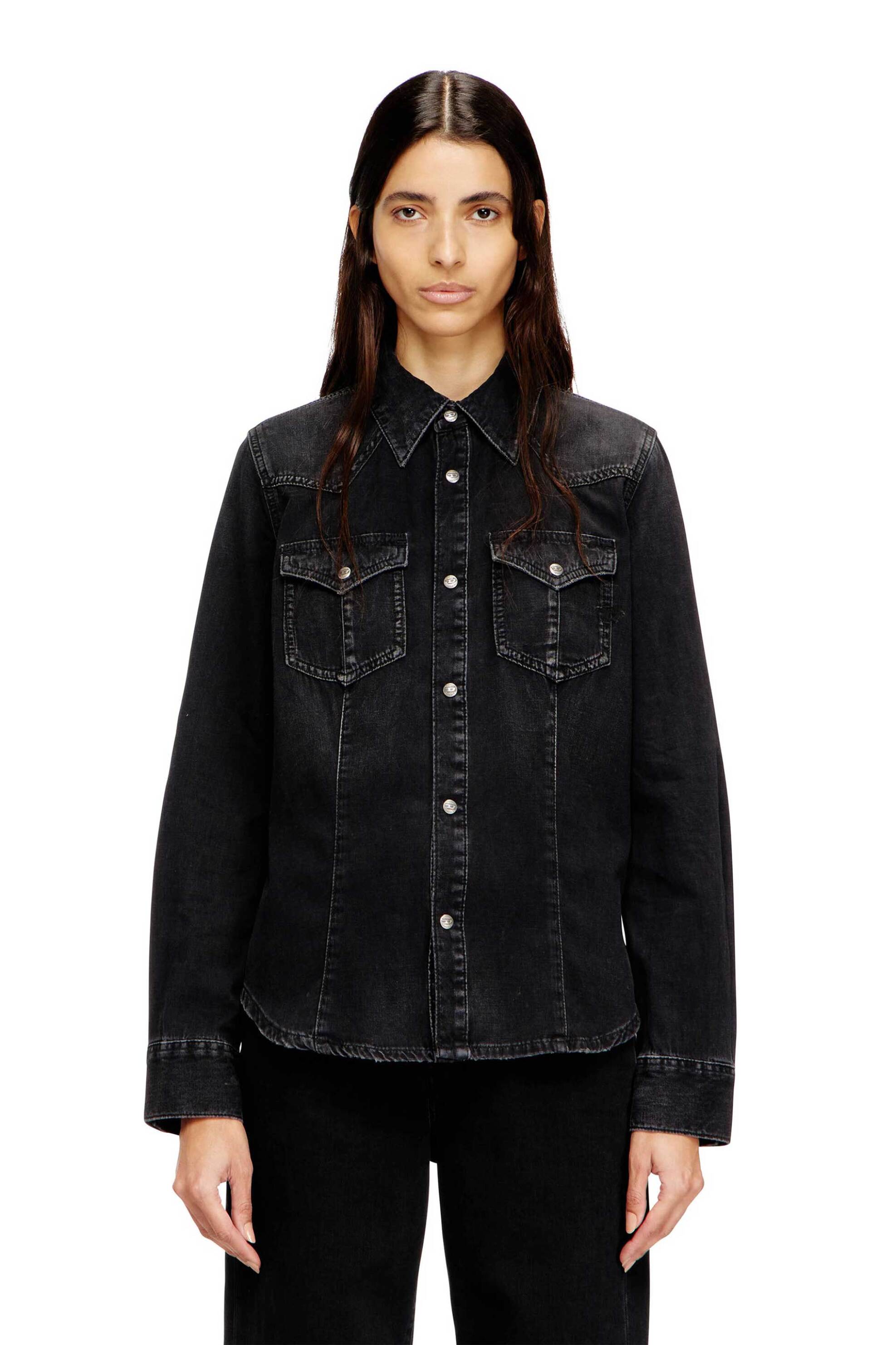 DIESEL Diesel γυναικείο denim πουκάμισο Regular Fit - W26A099660DBDC Μαύρο