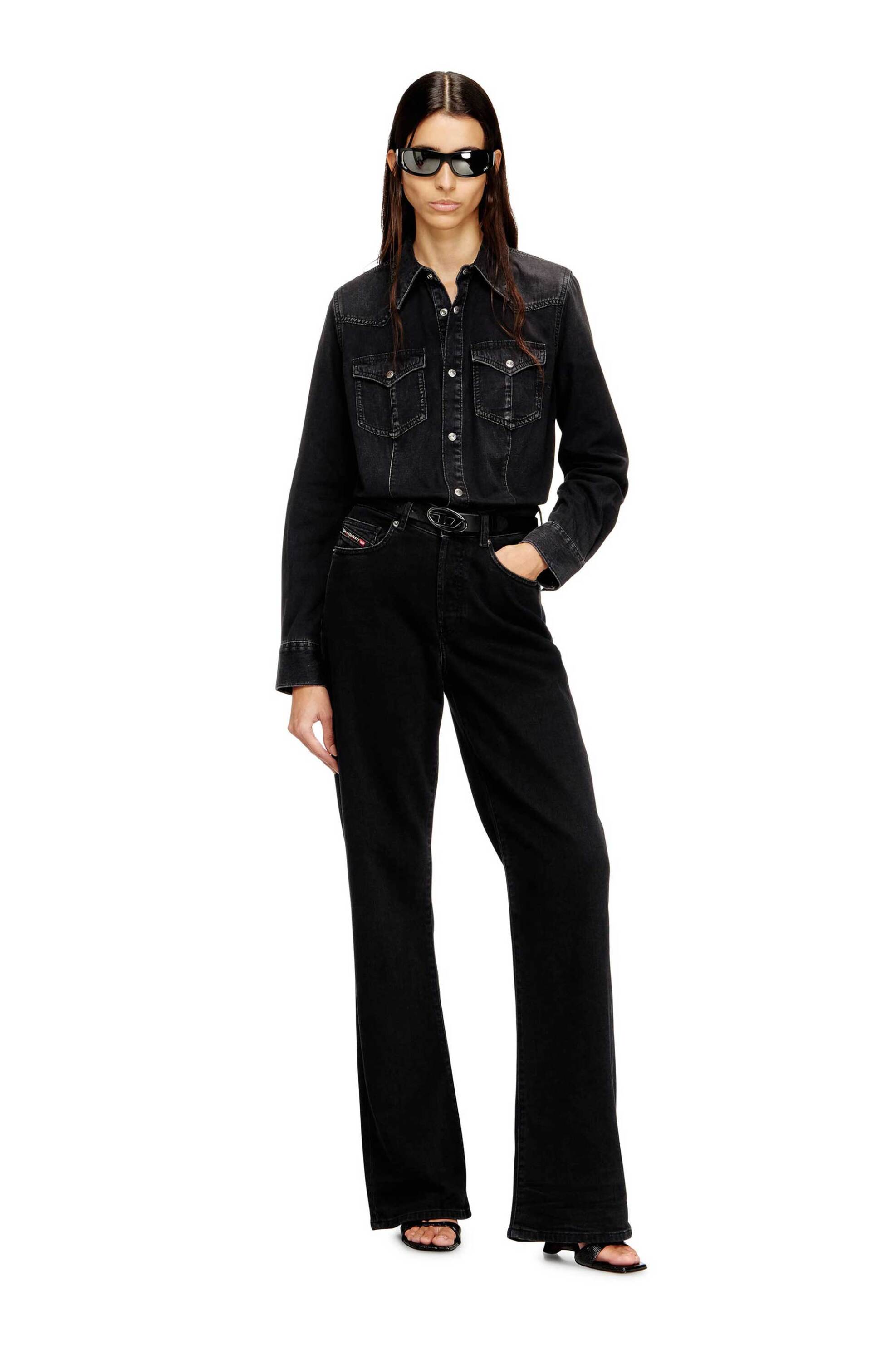 Diesel γυναικείο denim πουκάμισο Regular Fit - W26A099660DBDC Μαύρο