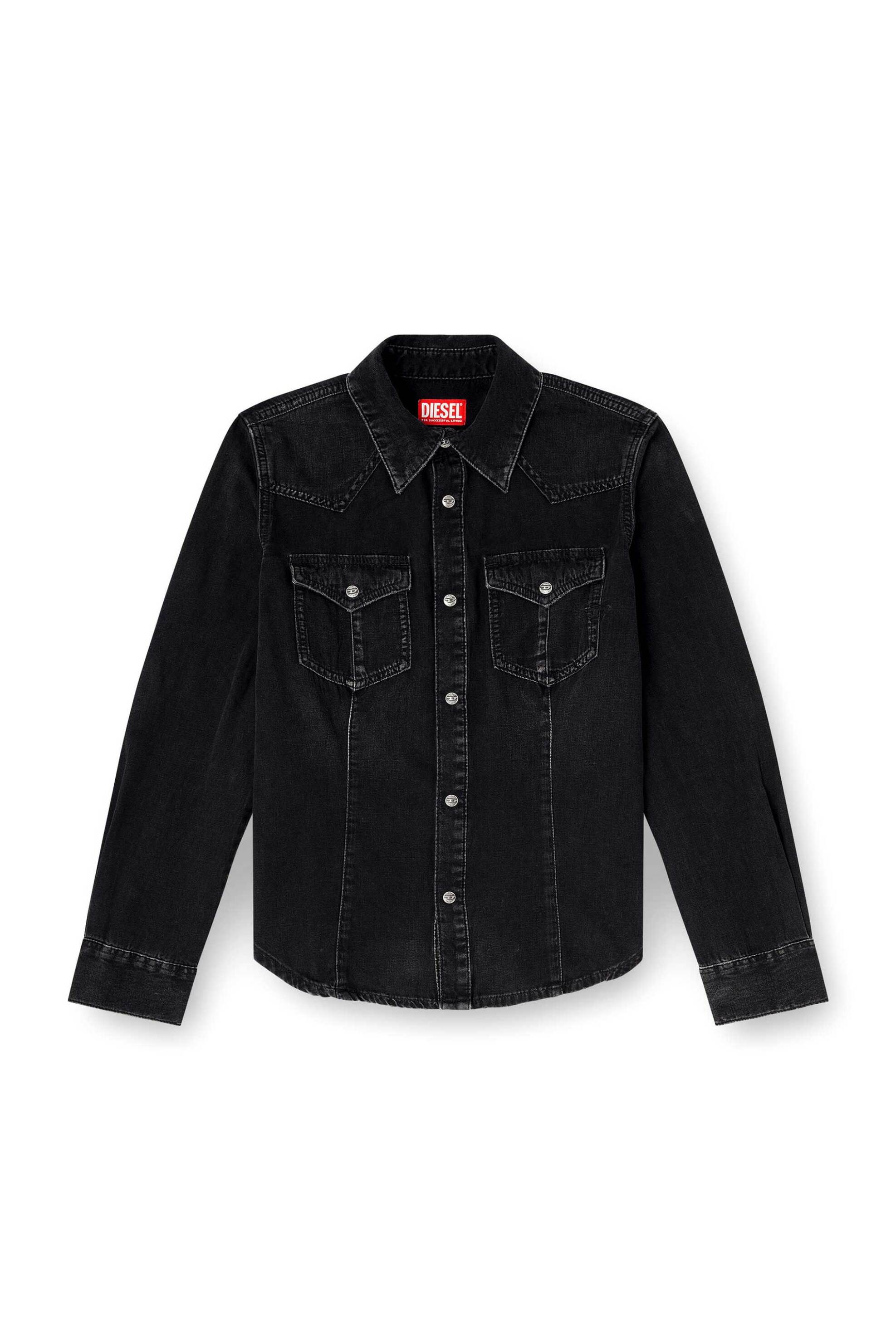 Diesel Γυναικείο Denim Πουκάμισο Regular Fit - W26A099660Dbdc Μαύρο