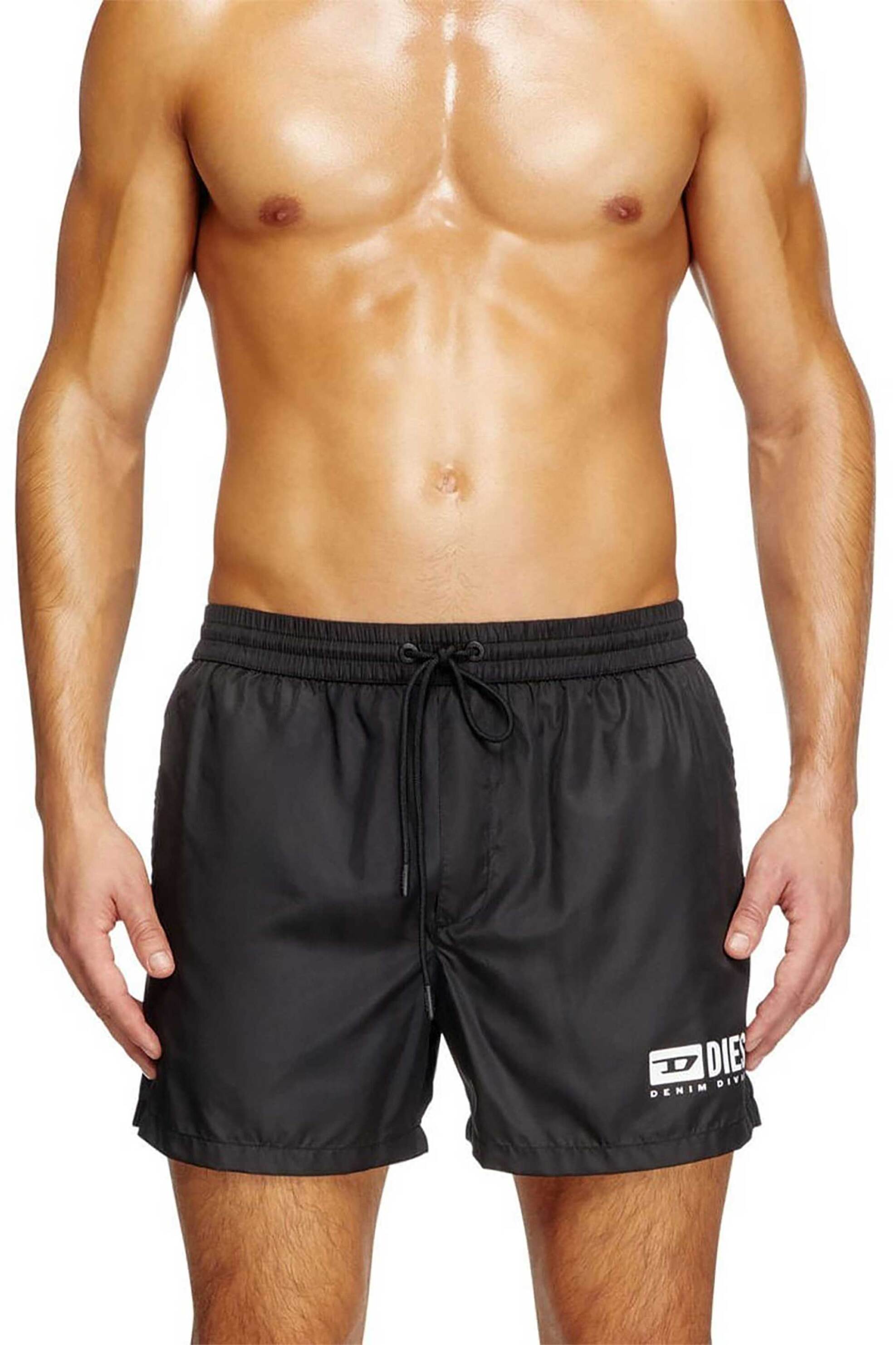 Diesel ανδρικό μαγιό σορτς με logo print - S26A175830AFBA Μαύρο