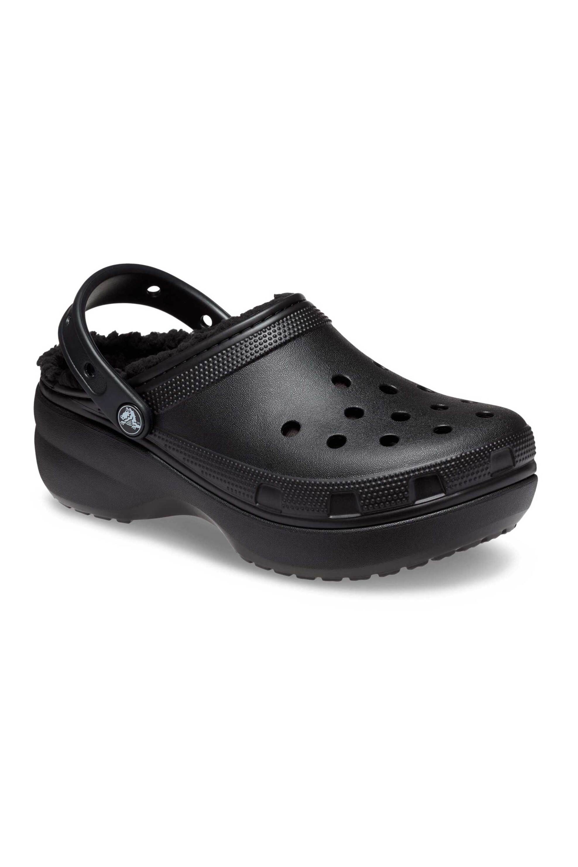 Crocs γυναικεία clogs με επένδυση από faux γούνα "Classic Lined" - E66047 Μαύρο φωτογραφία