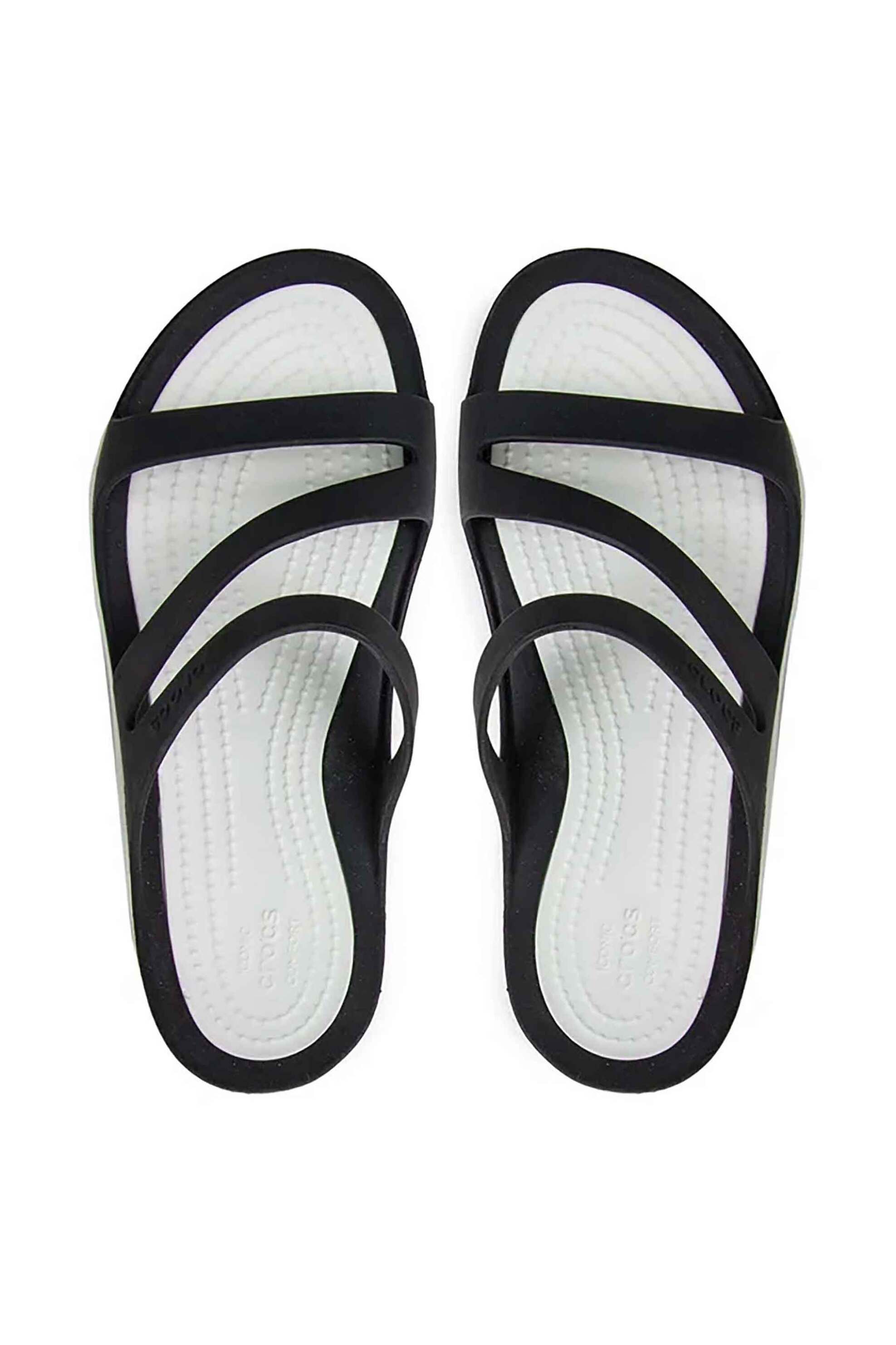 Crocs γυναικείες σαγιονάρες με λεπτά λουράκια "Swiftwater™" - E69013 Ασπρόμαυρο
