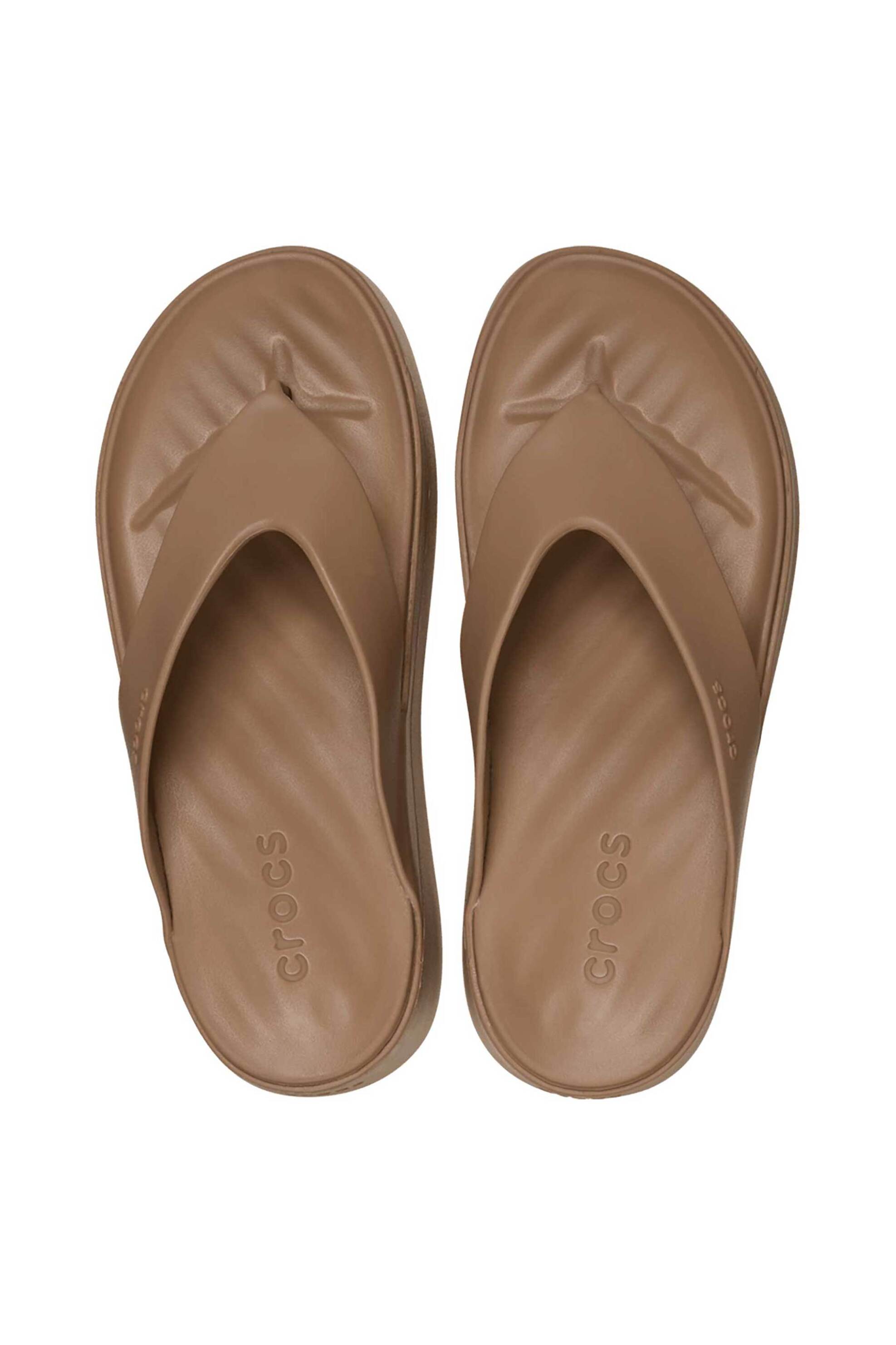 Crocs γυναικείες σαγιονάρες "Getaway Platform Flip" - E79756 Καφέ