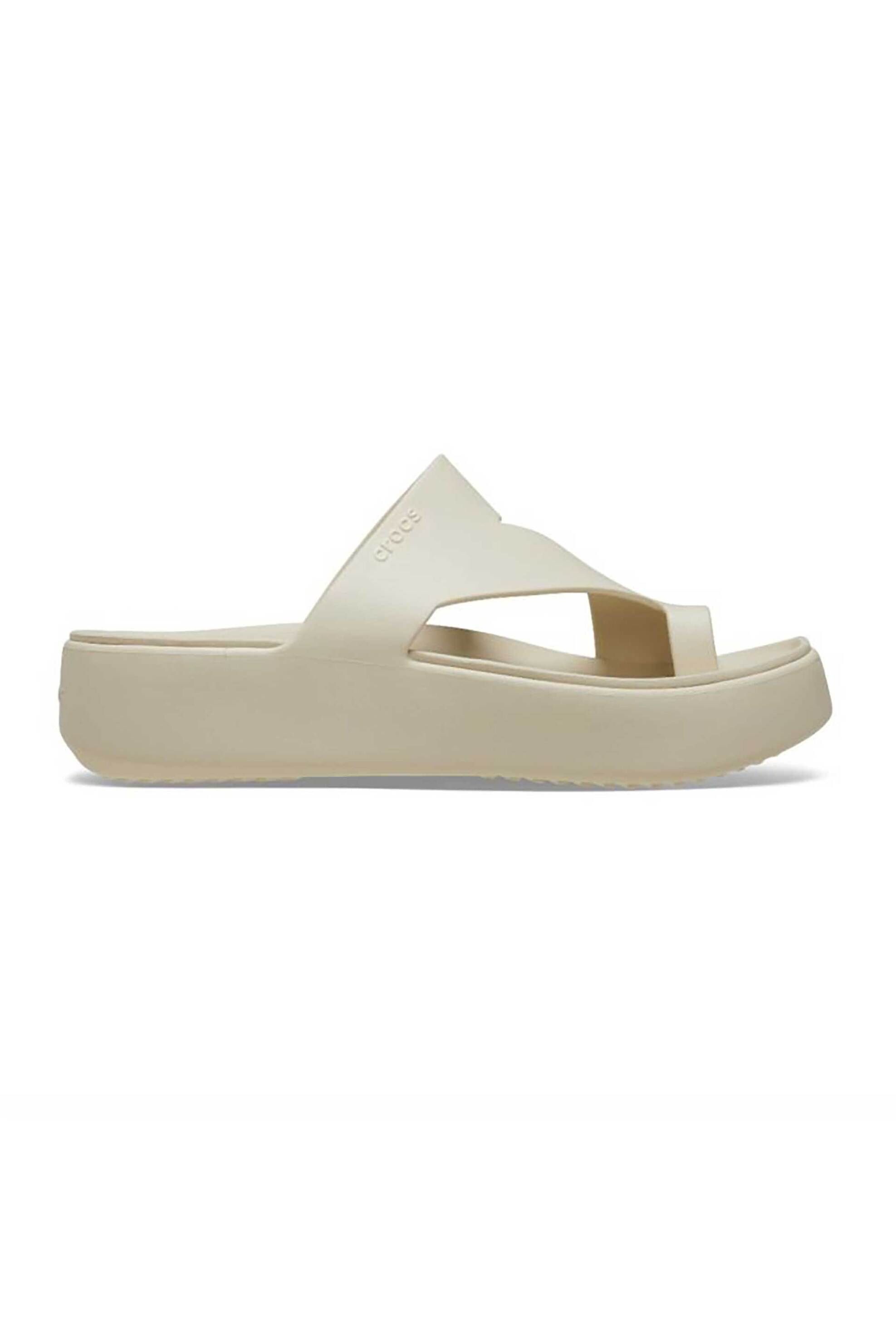 Crocs γυναικεία σανδάλια "Getaway Platform Toe Loop" - E79794 Εκρού
