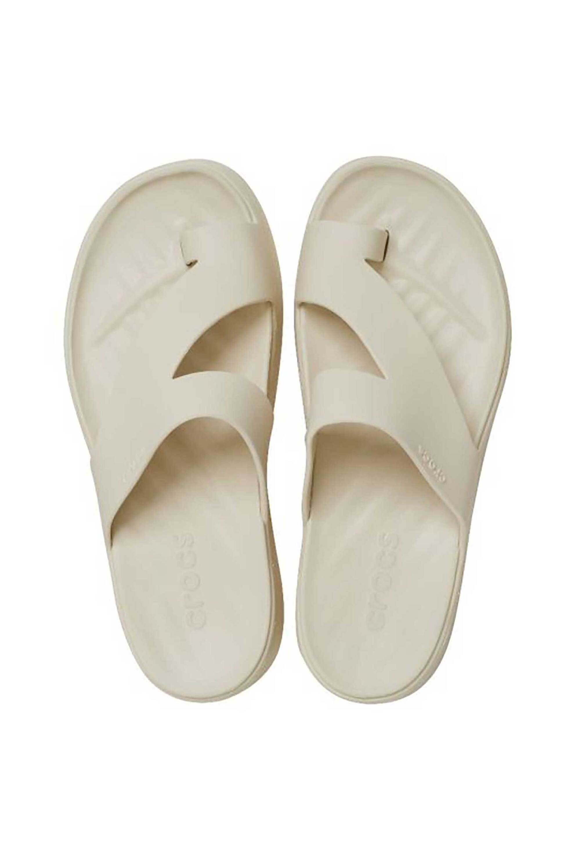Crocs Γυναικεία Σανδάλια Getaway Platform Toe Loop - E79794 Εκρού