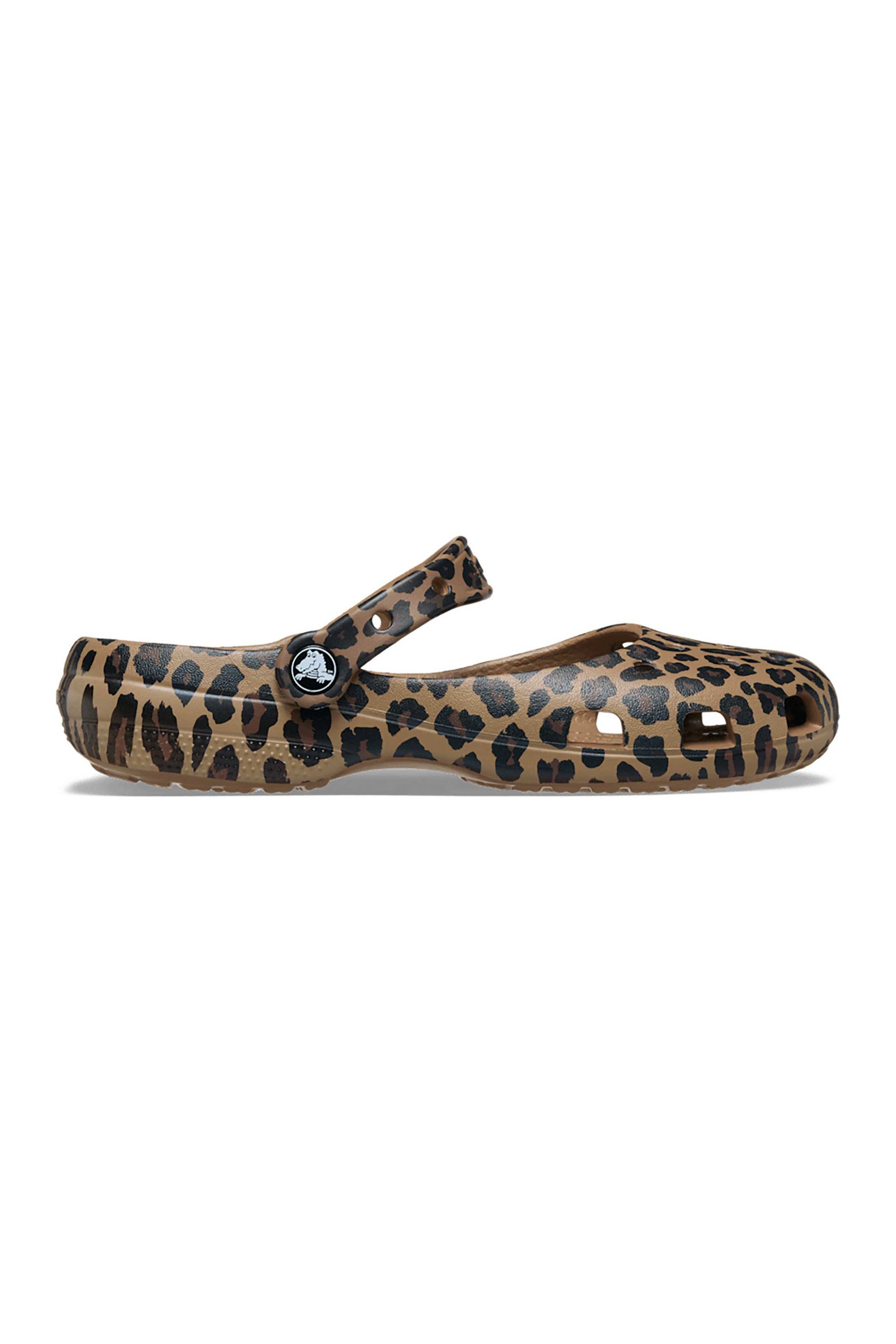 Crocs γυναικείες μπαλαρίνες με μπαρέτα "Classic Animal Ballet" - E79894 Καφέ