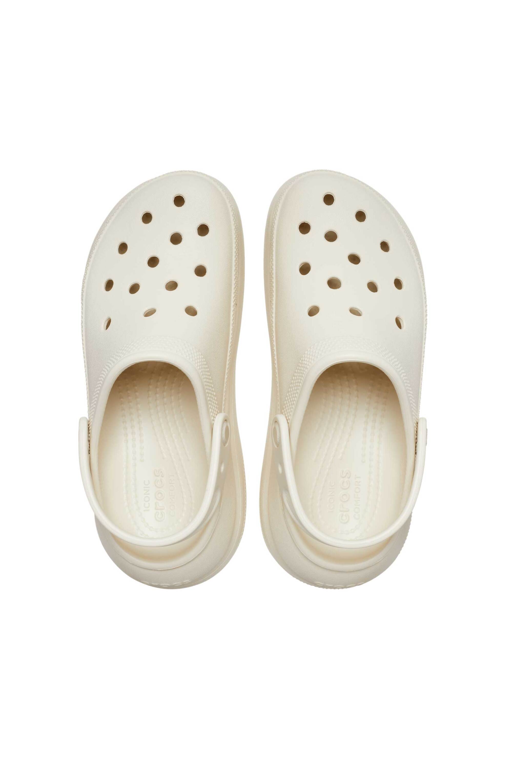 CROCS Crocs unisex clogs μονόχρωμα με διάτρητο σχέδιο "Crush" - E61061 Κρέμ