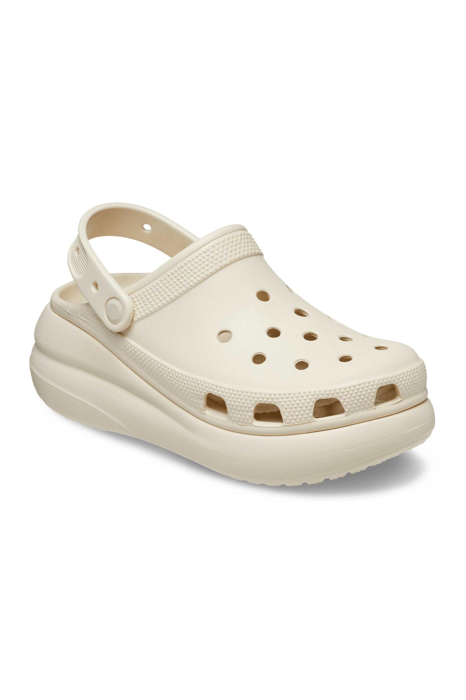 Crocs unisex clogs μονόχρωμα με διάτρητο σχέδιο "Crush" - E61061 Κρέμ φωτογραφία