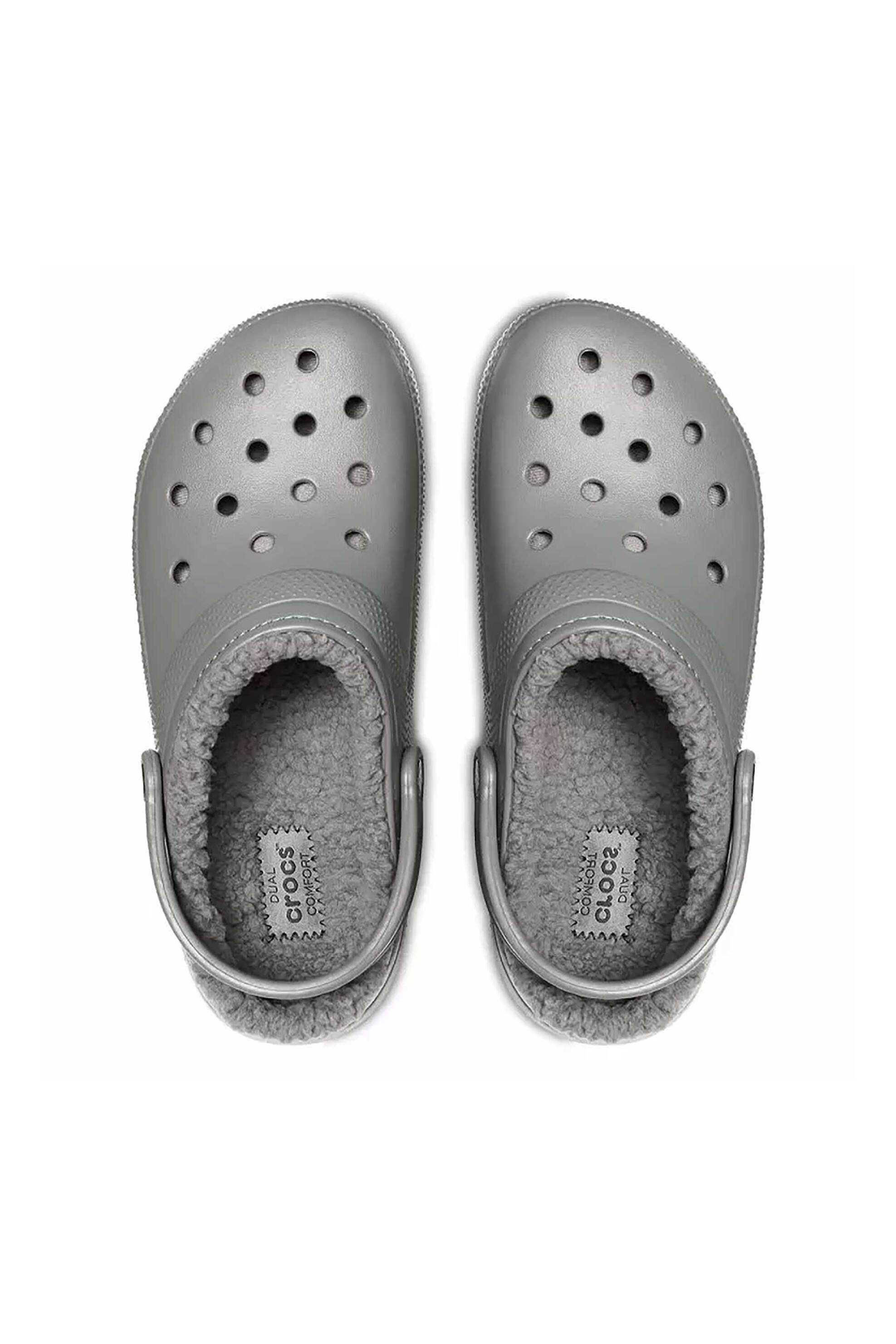 CROCS Crocs unisex clogs με επένδυση από faux γούνα "Classic Lined" - E66008 Ανθρακί