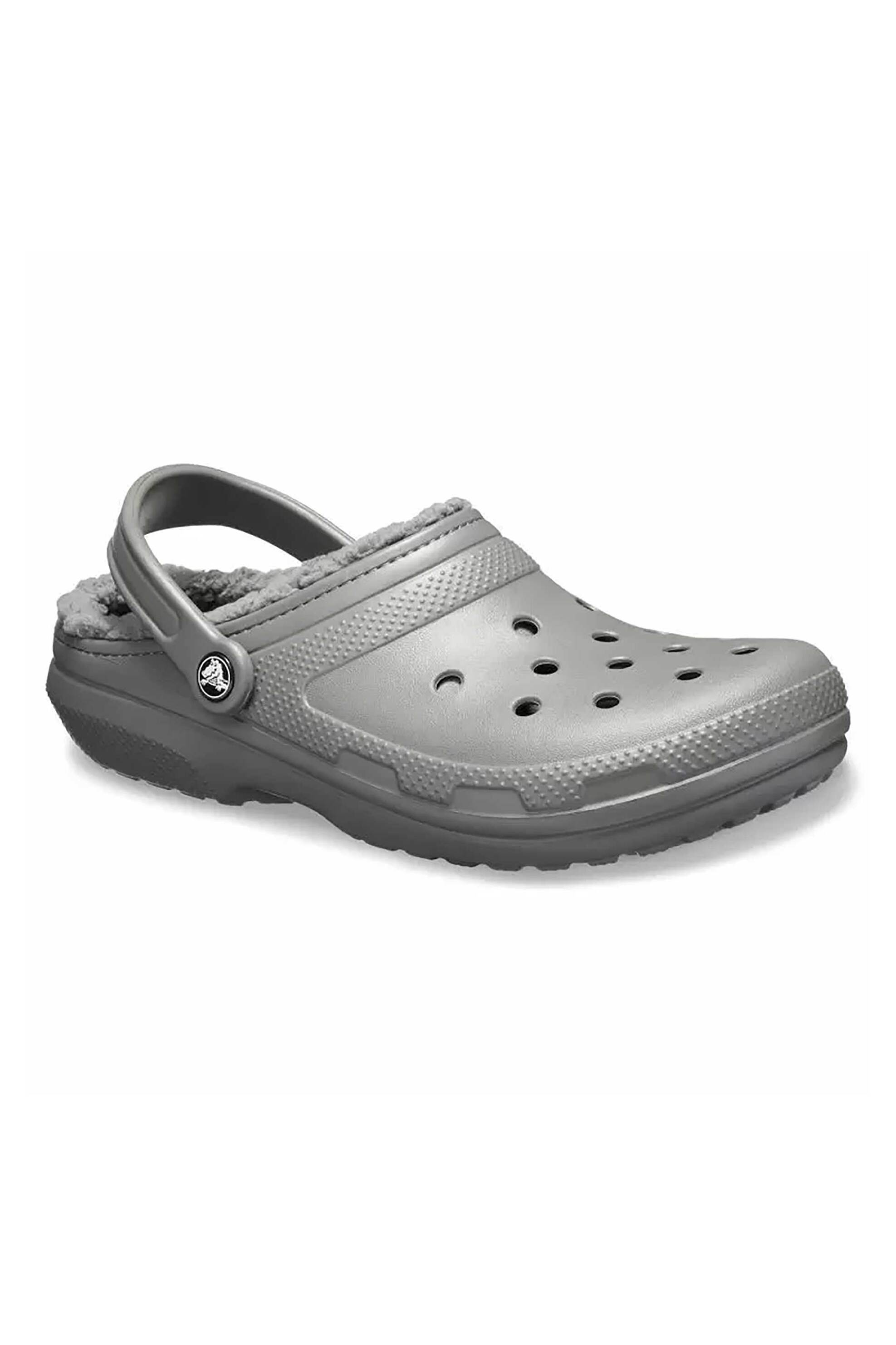 Crocs unisex clogs με επένδυση από faux γούνα "Classic Lined" - E66008 Ανθρακί φωτογραφία