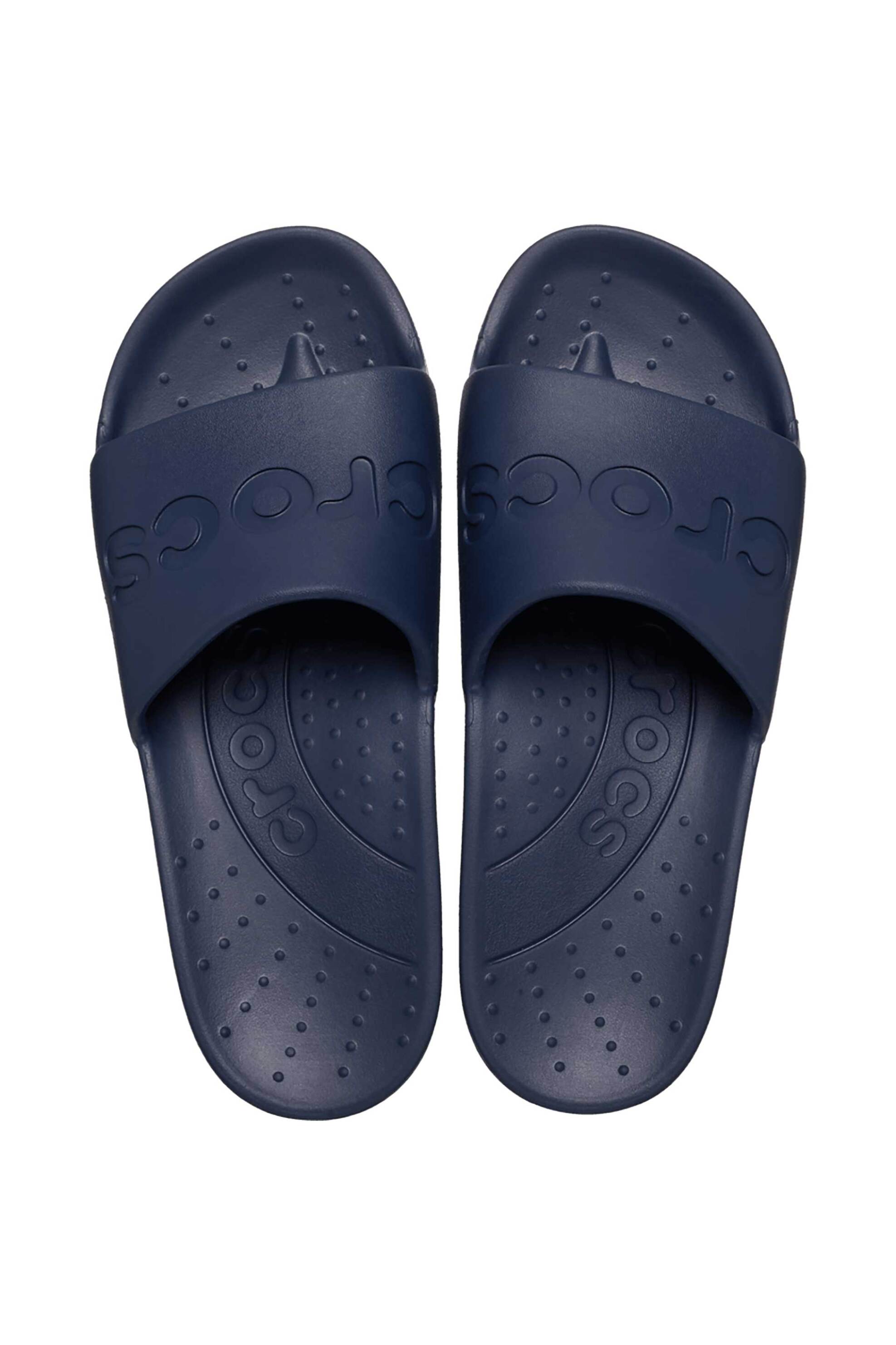 Crocs unisex σαγιονάρες μονόχρωμες με ανάγλυφο λογότυπο - E69107 Μπλε Σκούρο