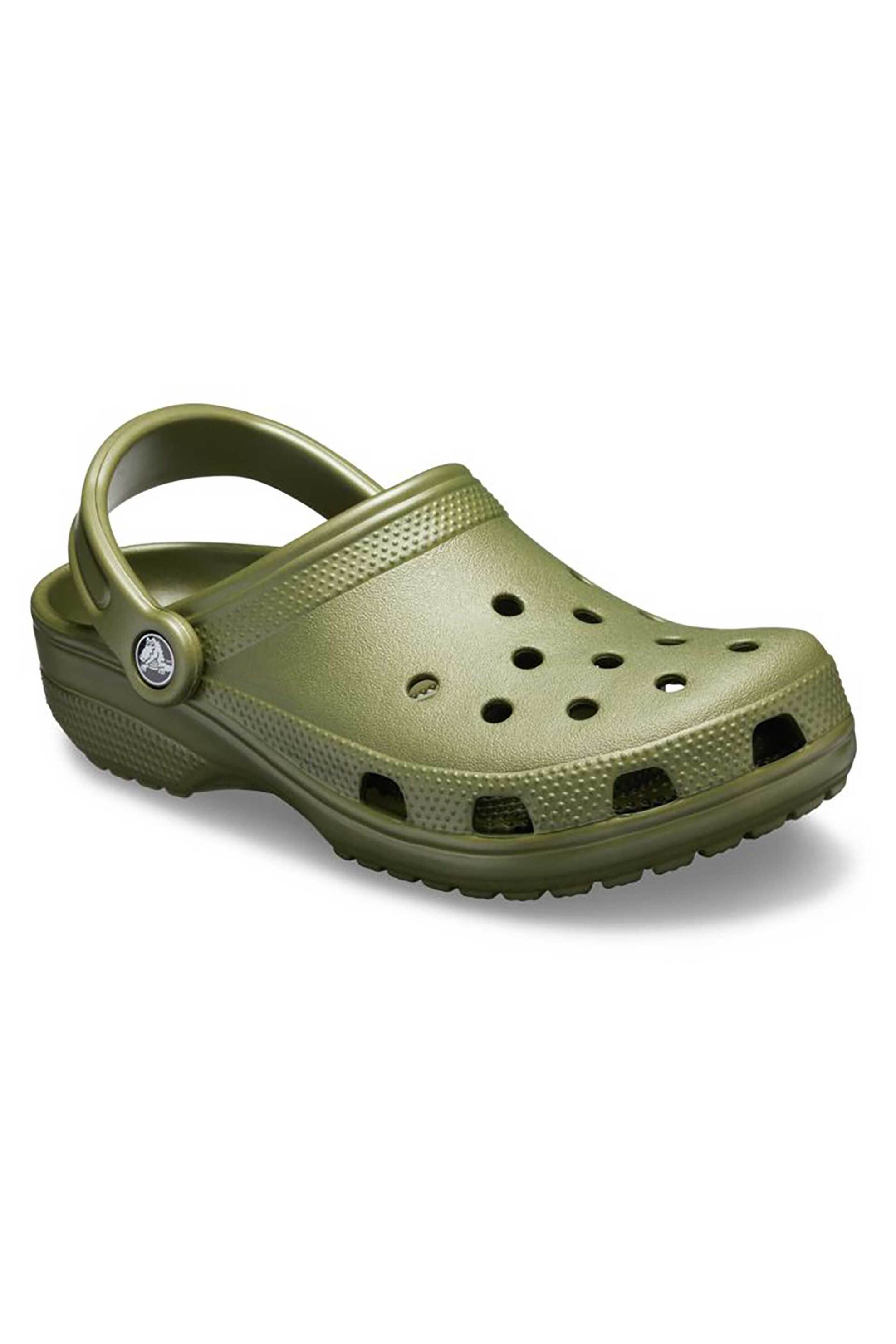 Crocs unisex clogs μονόχρωμα με διάτρητο σχέδιο "Crush" - E79700 Χακί φωτογραφία