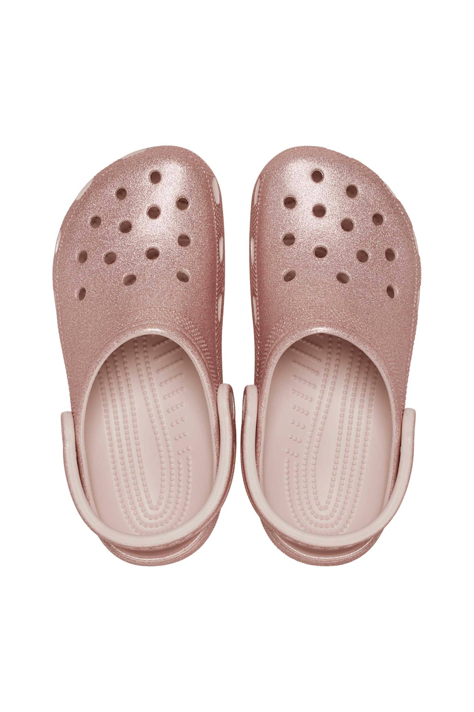 CROCS Crocs unisex clogs μονόχρωμα με διάτρητο σχέδιο "Classic Glitter Clog" - E79713 Ροζ