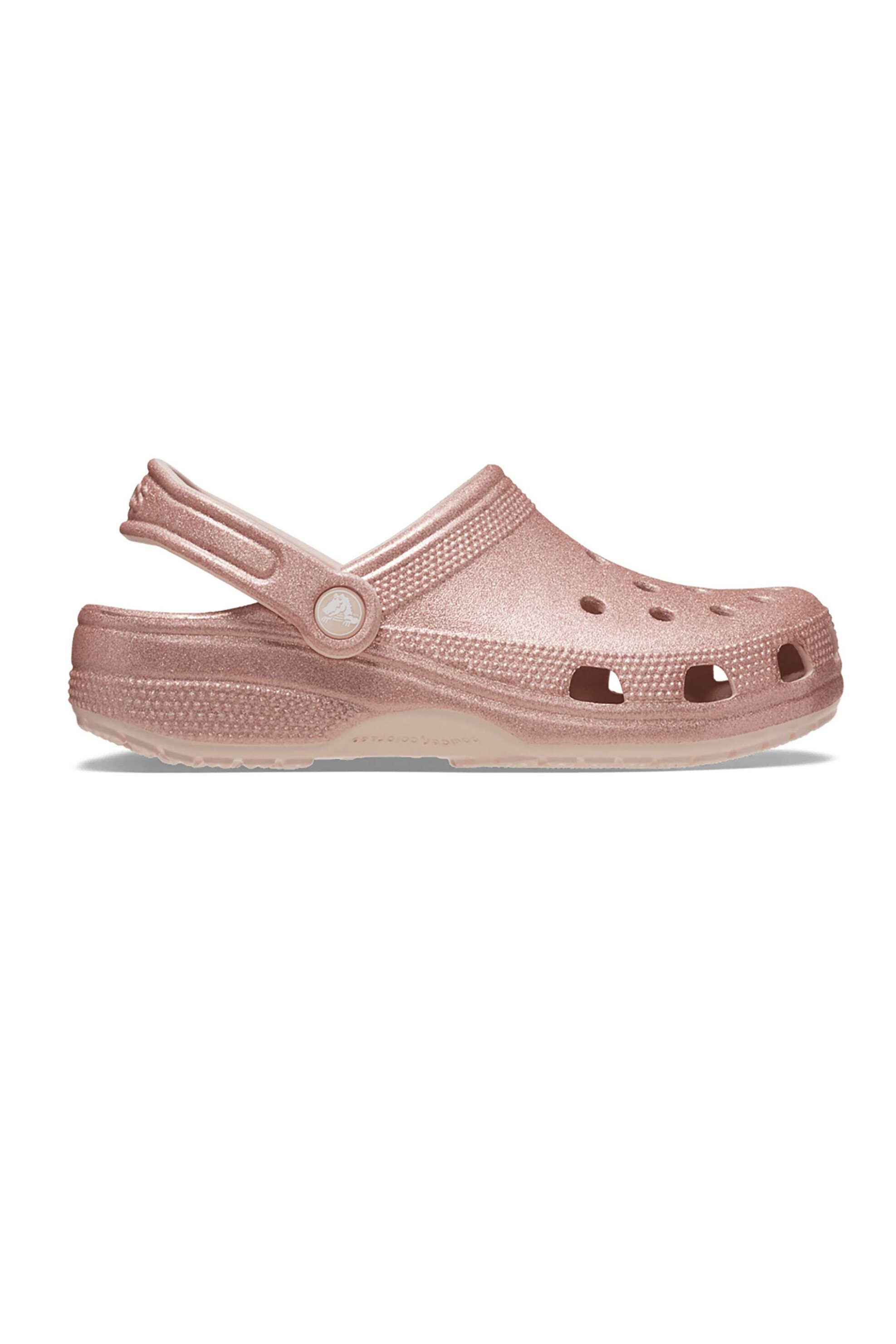 Crocs unisex clogs μονόχρωμα με διάτρητο σχέδιο "Classic Glitter Clog" - E79713 Ροζ φωτογραφία