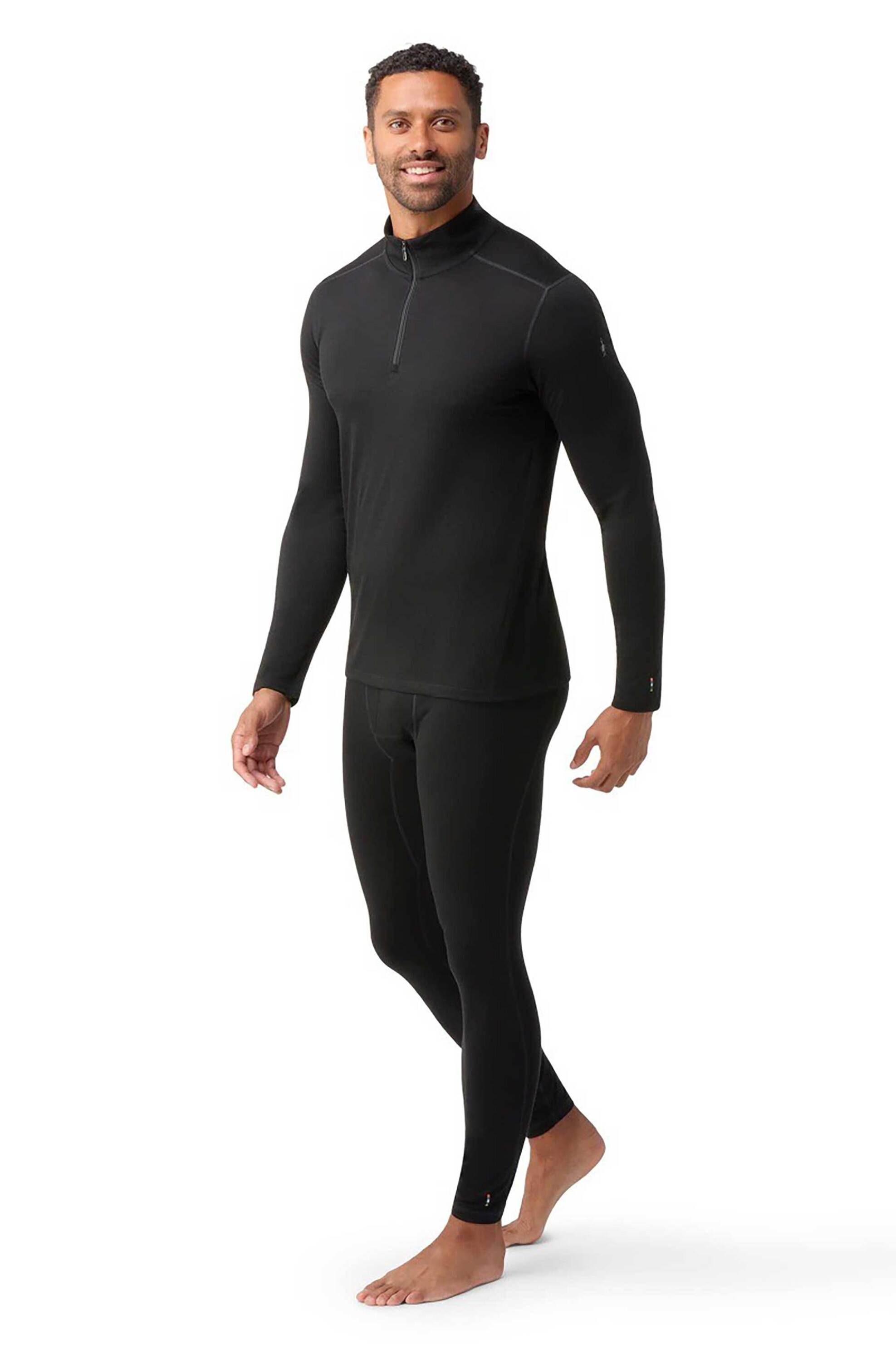 SMARTWOOL Smartwool ανδρική μπλούζα με φερμουάρ ¾ "Classic All-Season Merino Base Layer" - SW0169570011 Μαύρο