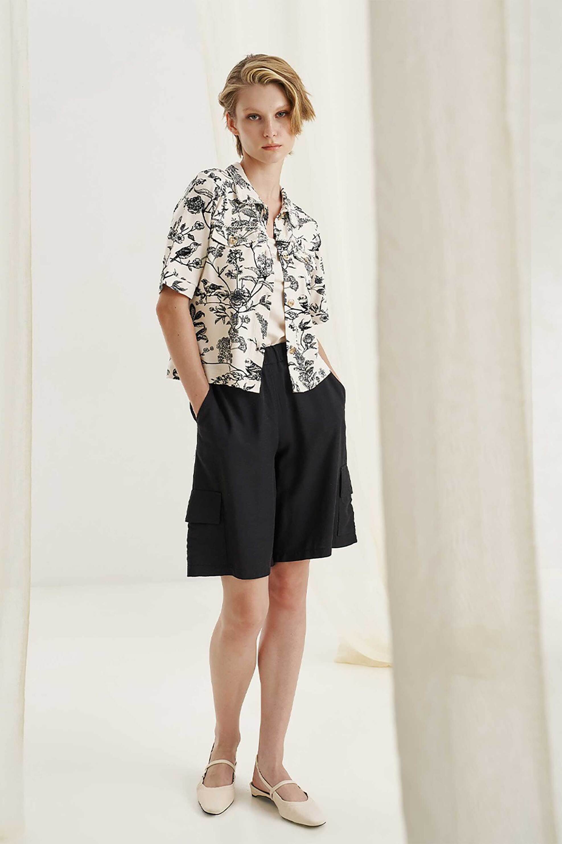 Alexander & Jacob γυναικείο jacket με floral print - 12605-1 Εκρού φωτογραφία