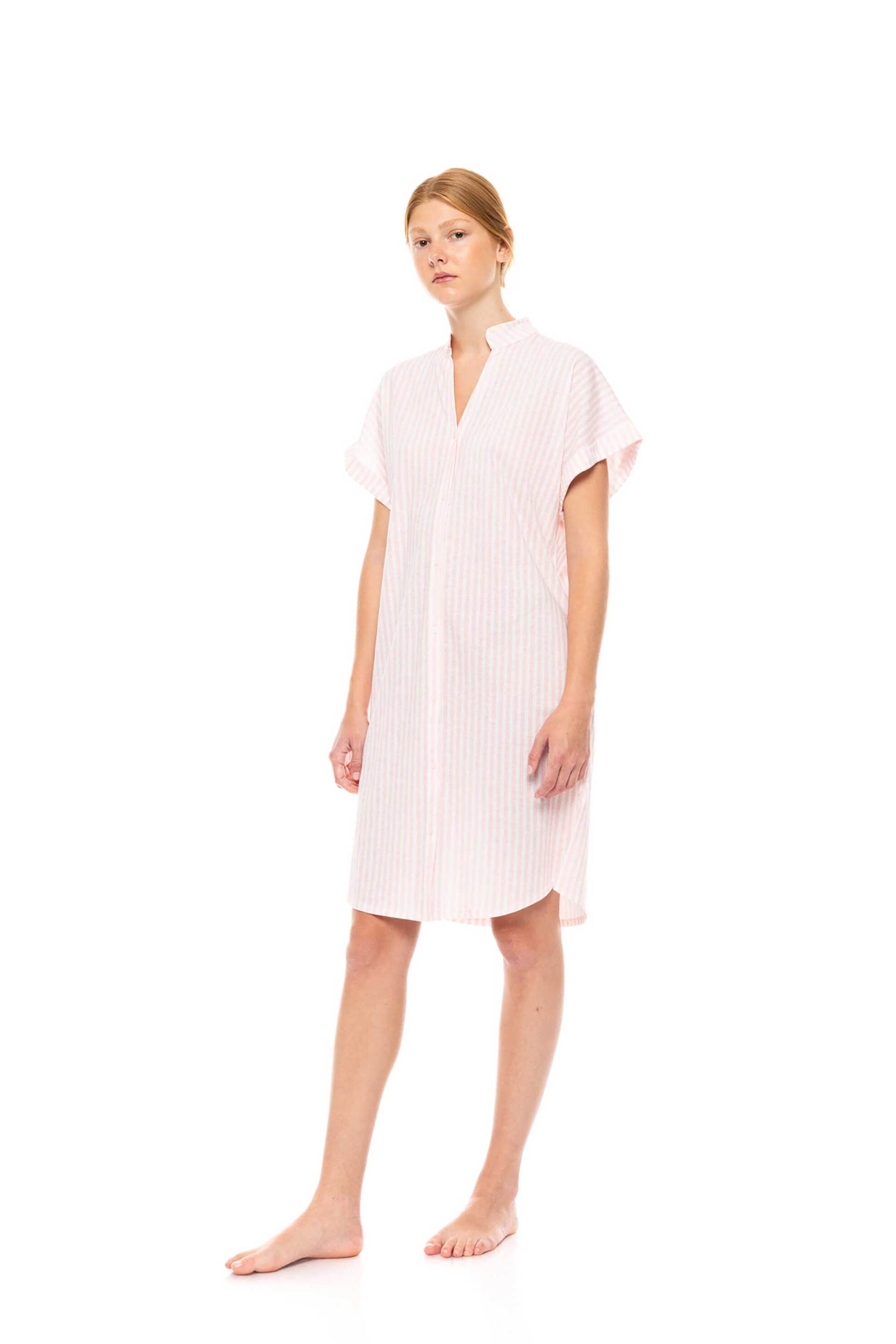 Pink Label γυναικείο νυχτικό με ριγέ σχέδιο - S1441 Ροζ φωτογραφία