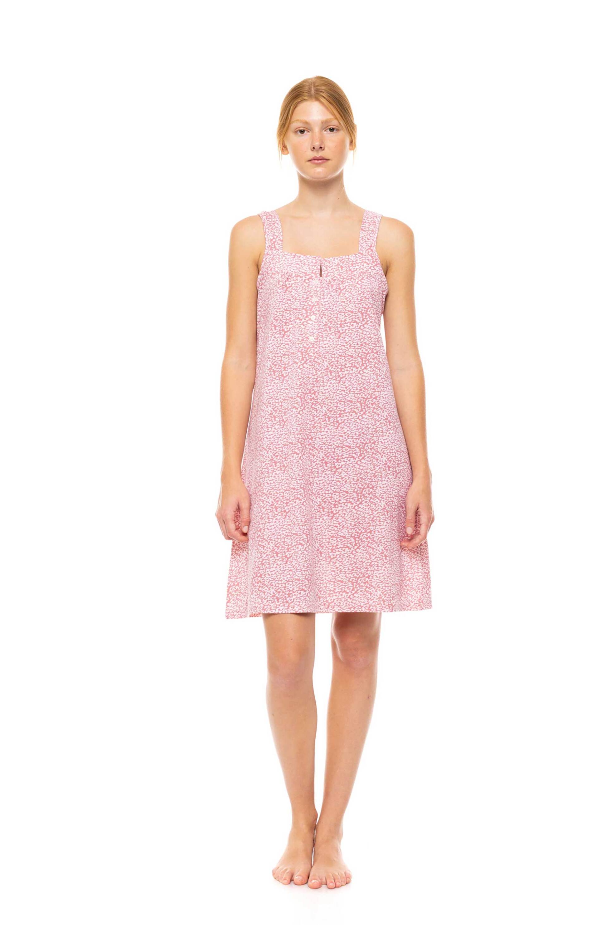 PINK LABEL Pink Label γυναικείο νυχτικό με leopard rose print - S1457 Ροζ