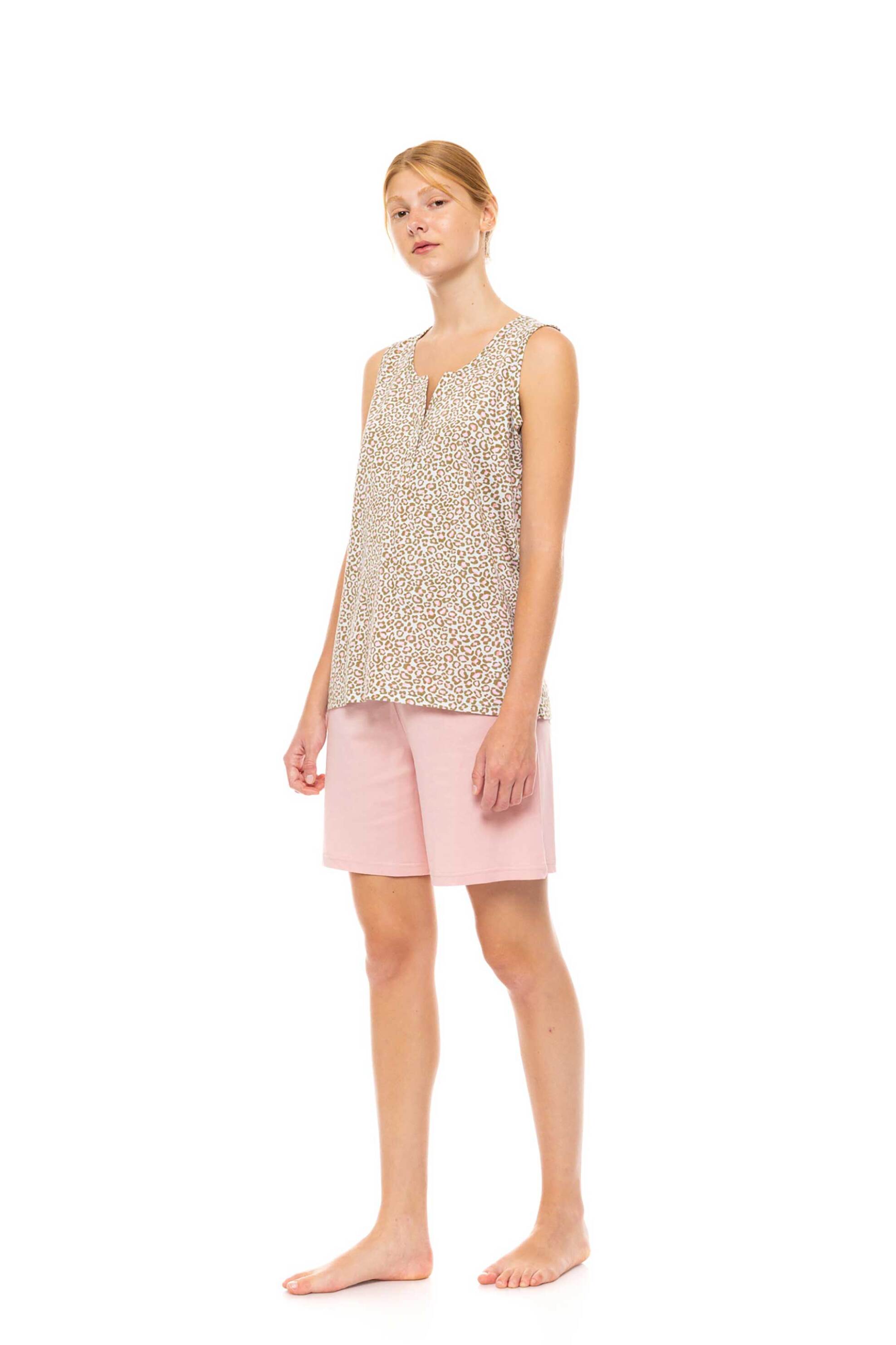 Pink Label γυναικεία πιτζάμα με leopard mint print - S1471 Πράσινο Μέντας φωτογραφία